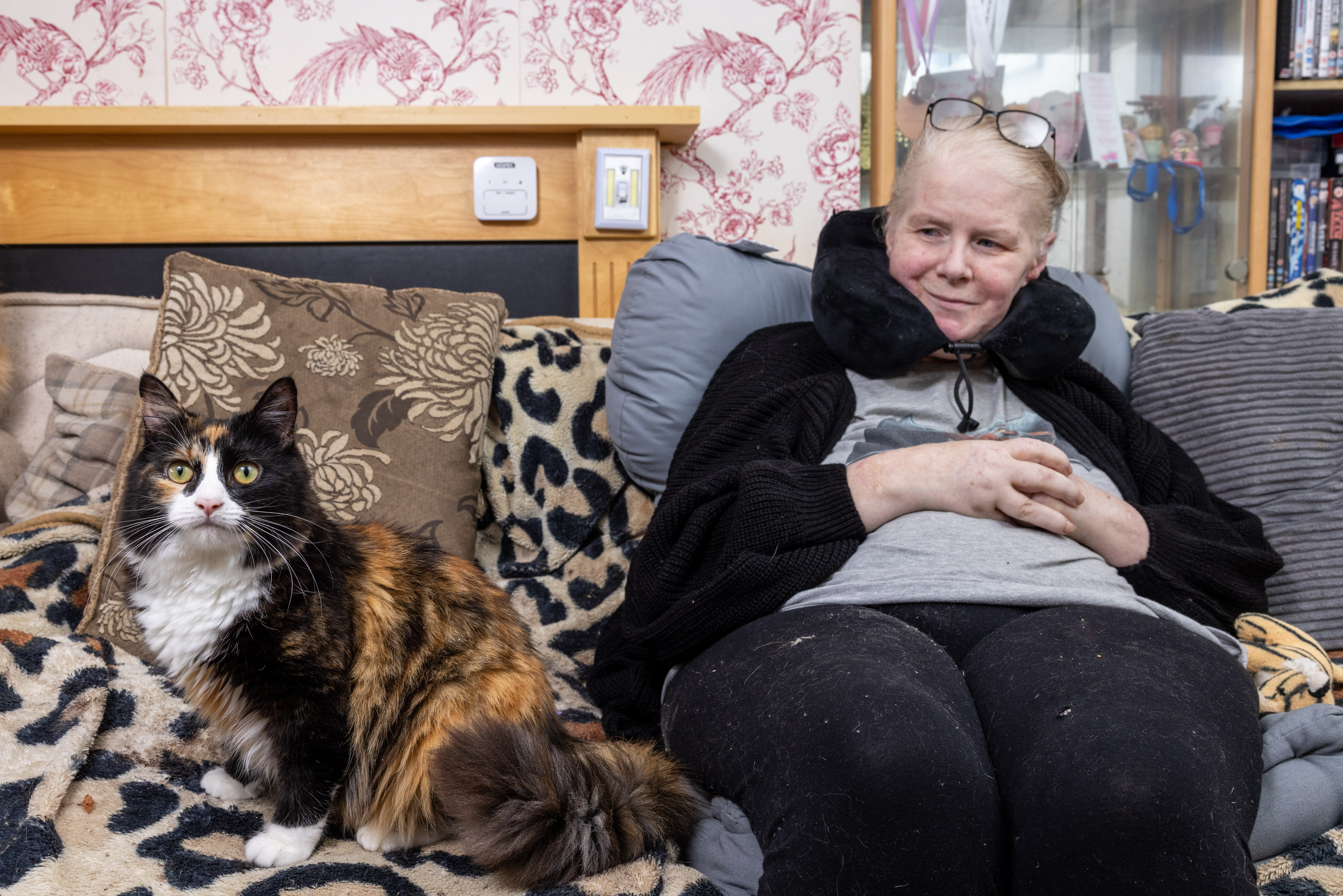 Amanda Jameson with her pet cat Willow, a finalist in the 'Moggy Marvels' category of this year's Cats Protection National Cat Awards