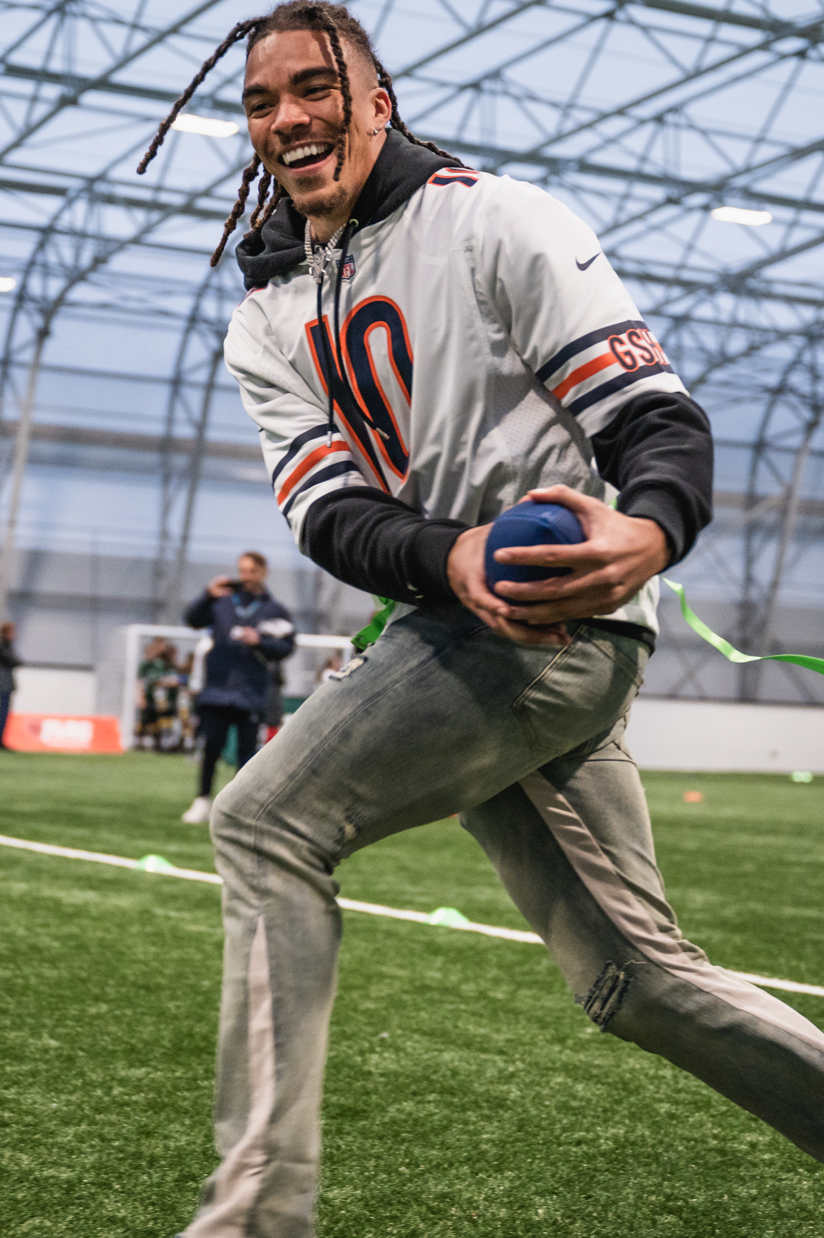 Claypool was in London to help launch the NFL's new flag football league for girls