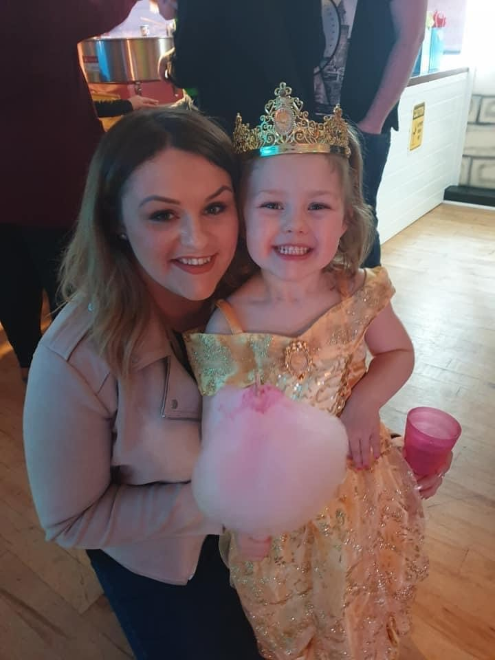 Stevie Rider and daughter Eden party