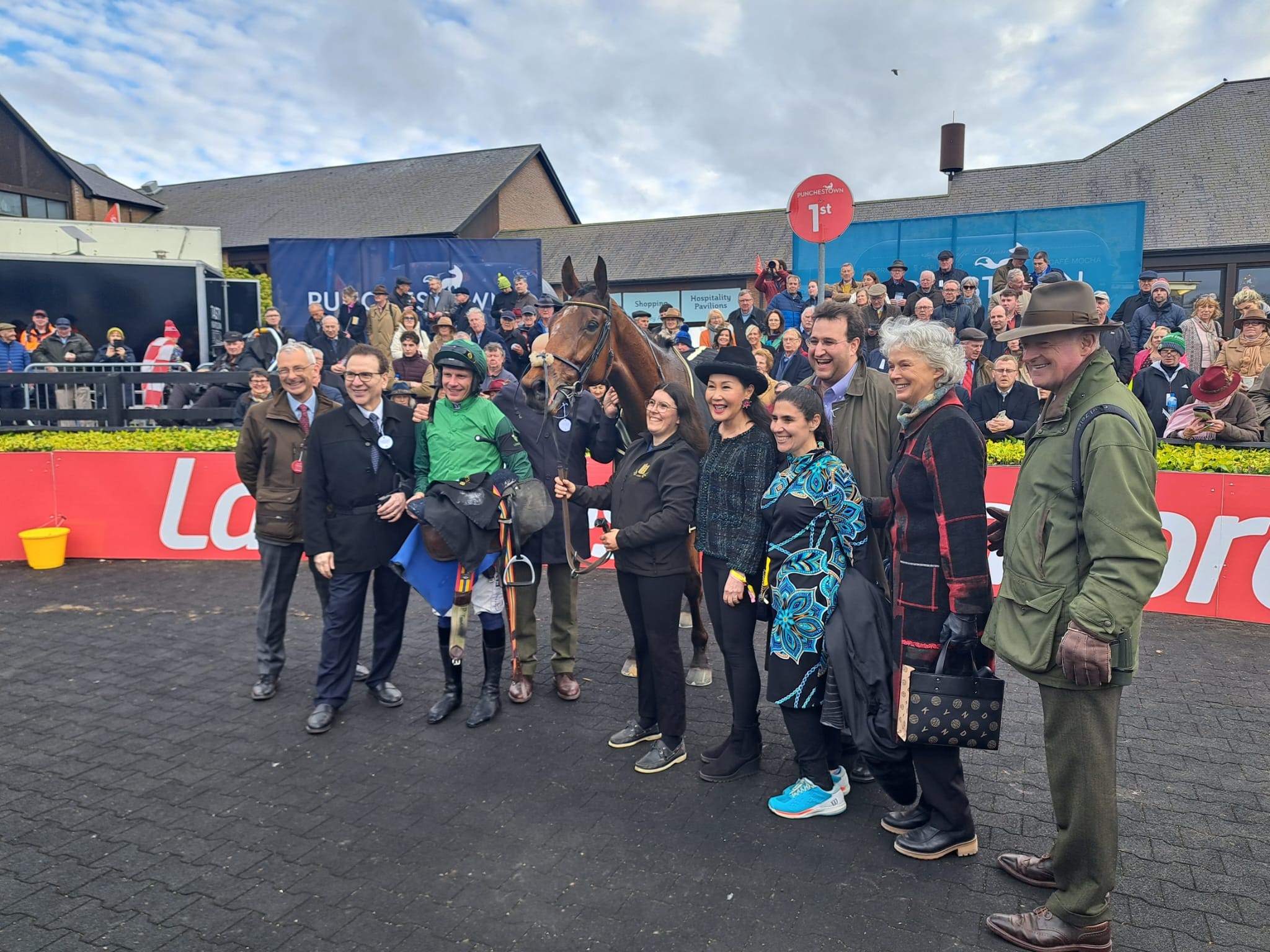 El Fabiolo and connections after the Barberstown Castle Novice Chase