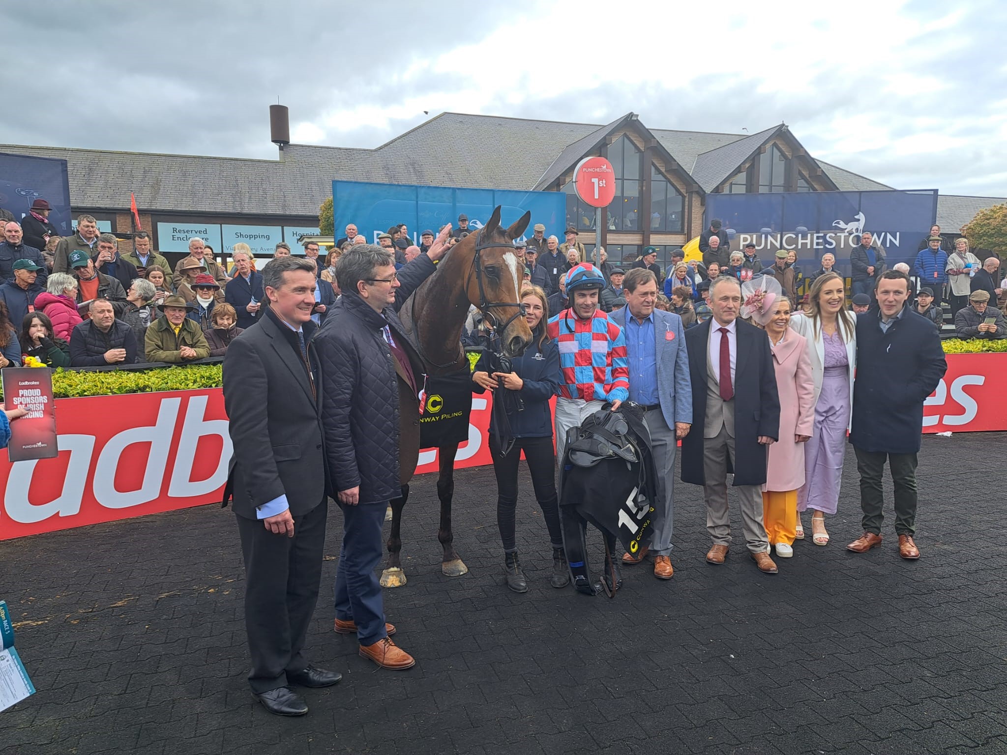 Kilbeg King and connections after winning the Conway Piling Handicap Hurdle