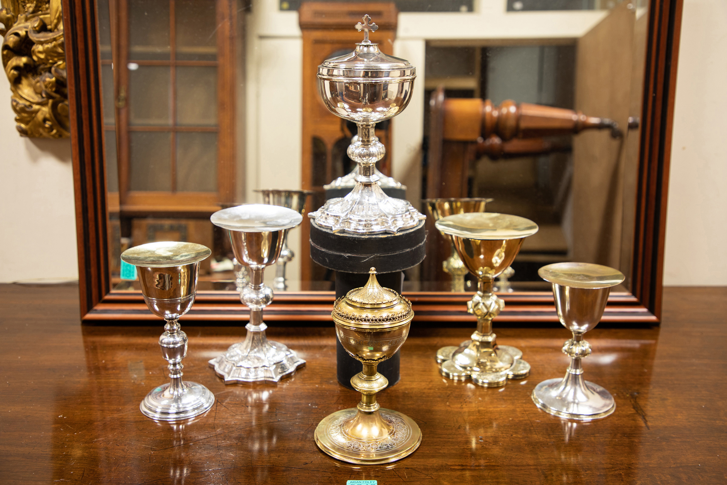 A selection of chalices and ciboria 