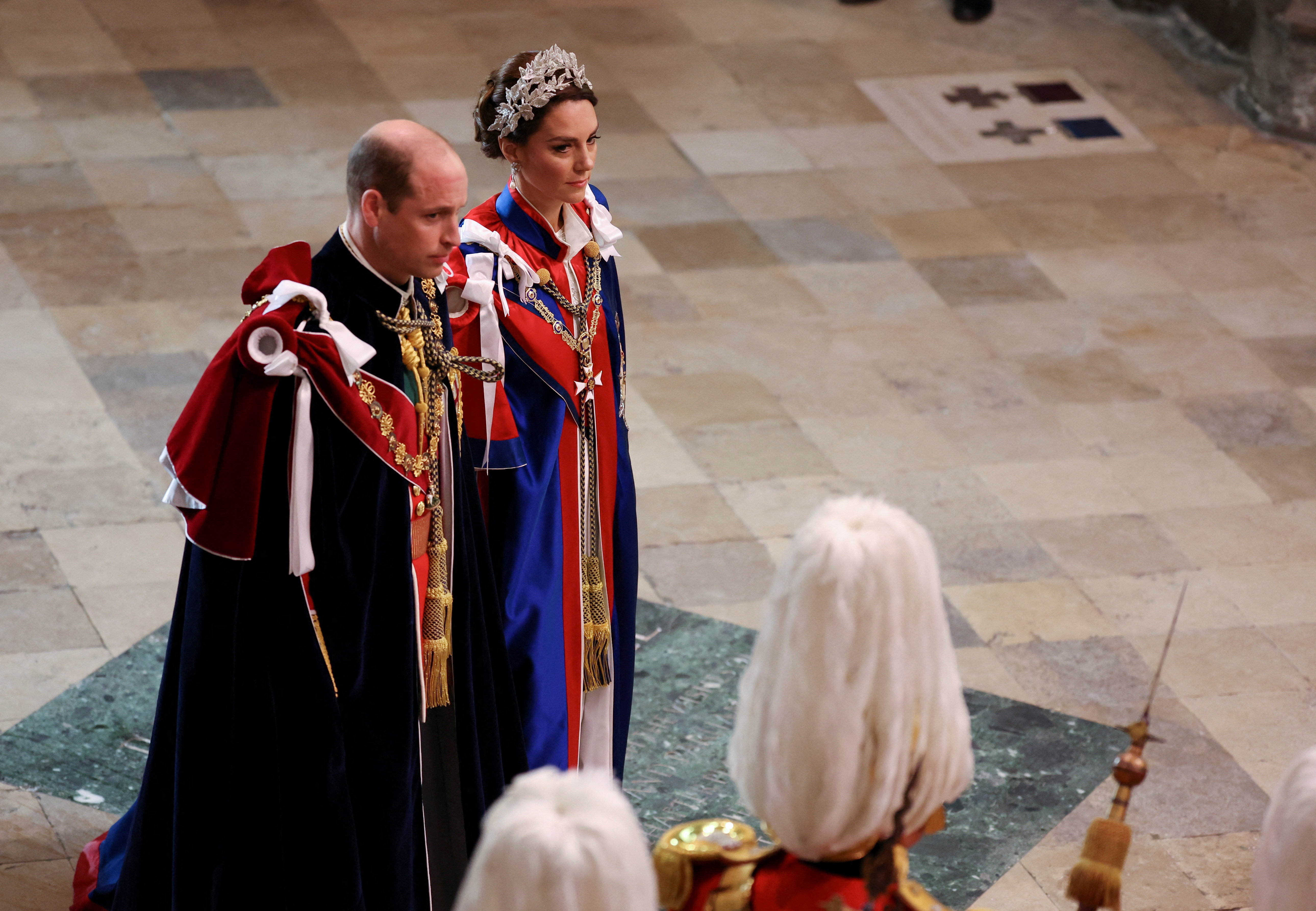 The Prince and Princess of Wales entering Westminter Abbey