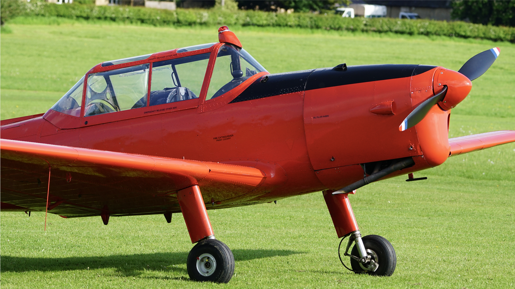 The plane the King learned to fly in was on display at Shuttleworth aerodrome near Bedford on Sunday 7th May, as part of the King and Country Air show. The de Havilland Chipmunk WP903 was used by the-then Prince Charles in Spring 1969 while he was a student at Cambridge University. He flew the plane with an instructor in both Cambridgeshire and at RAF Tangmere in West Sussex. Picture credit: Hilton Holloway/PA