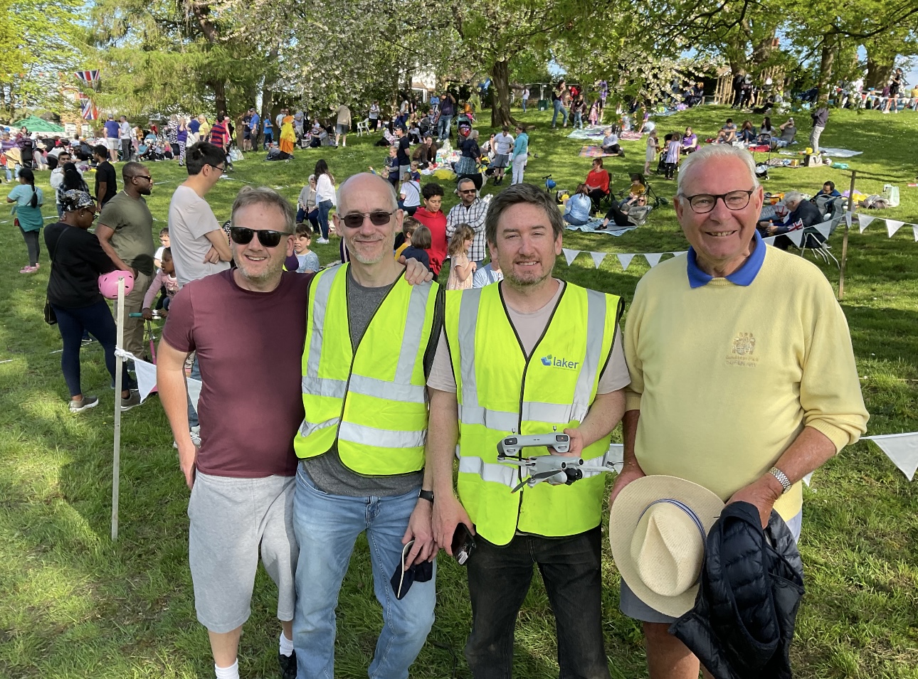 Members of the resident association organising committee Nick Baker (Secretary) Brian Bates (Vice Chair) Stephen Sangster (Chairman) and David Horder who set up the resident group 49 years ago