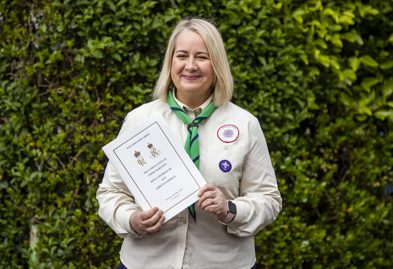 Gillian McEvoy, Explorer Scout Leader from Bangor, Northern Ireland, who was invited to the coronation 