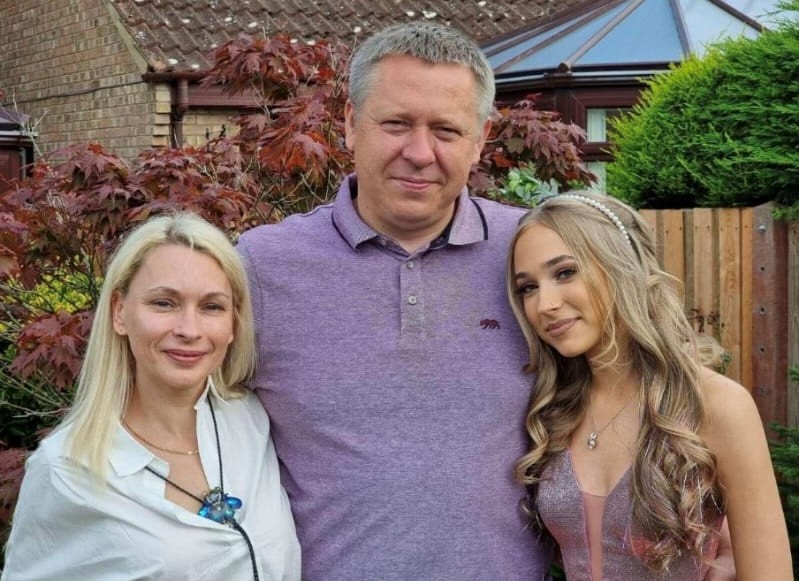 Darius Linkus with his wife Saule (left) and their daughter Mante (right). (Oliver Horsman/ PA)