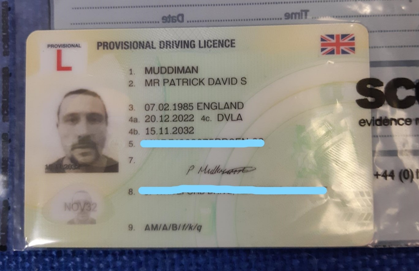 Patrick Muddiman was caught after he left his provisional driving licence at the crime scene. (Cambridgeshire Police/ PA)