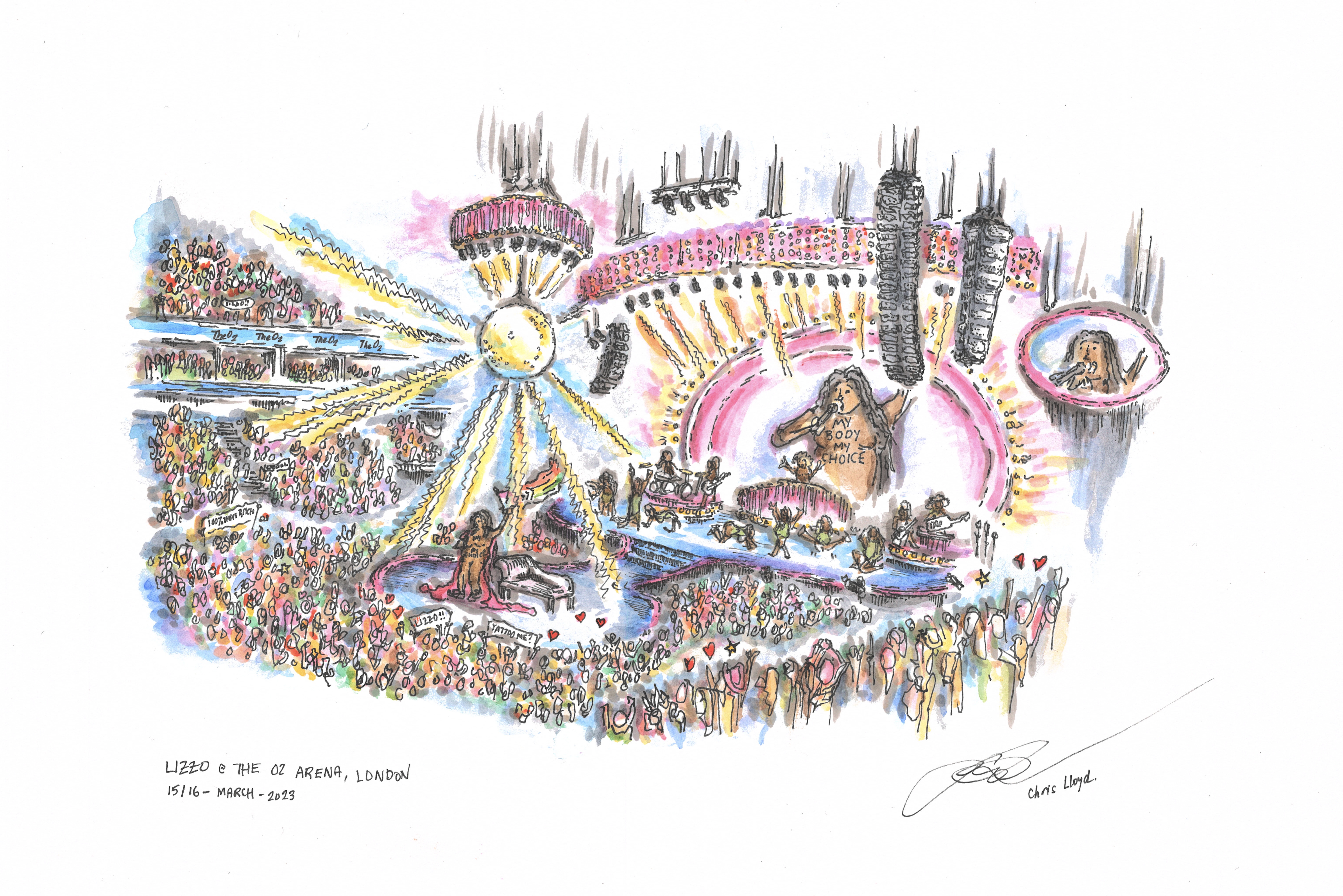 Chris Lloyd artist who draws concerts  