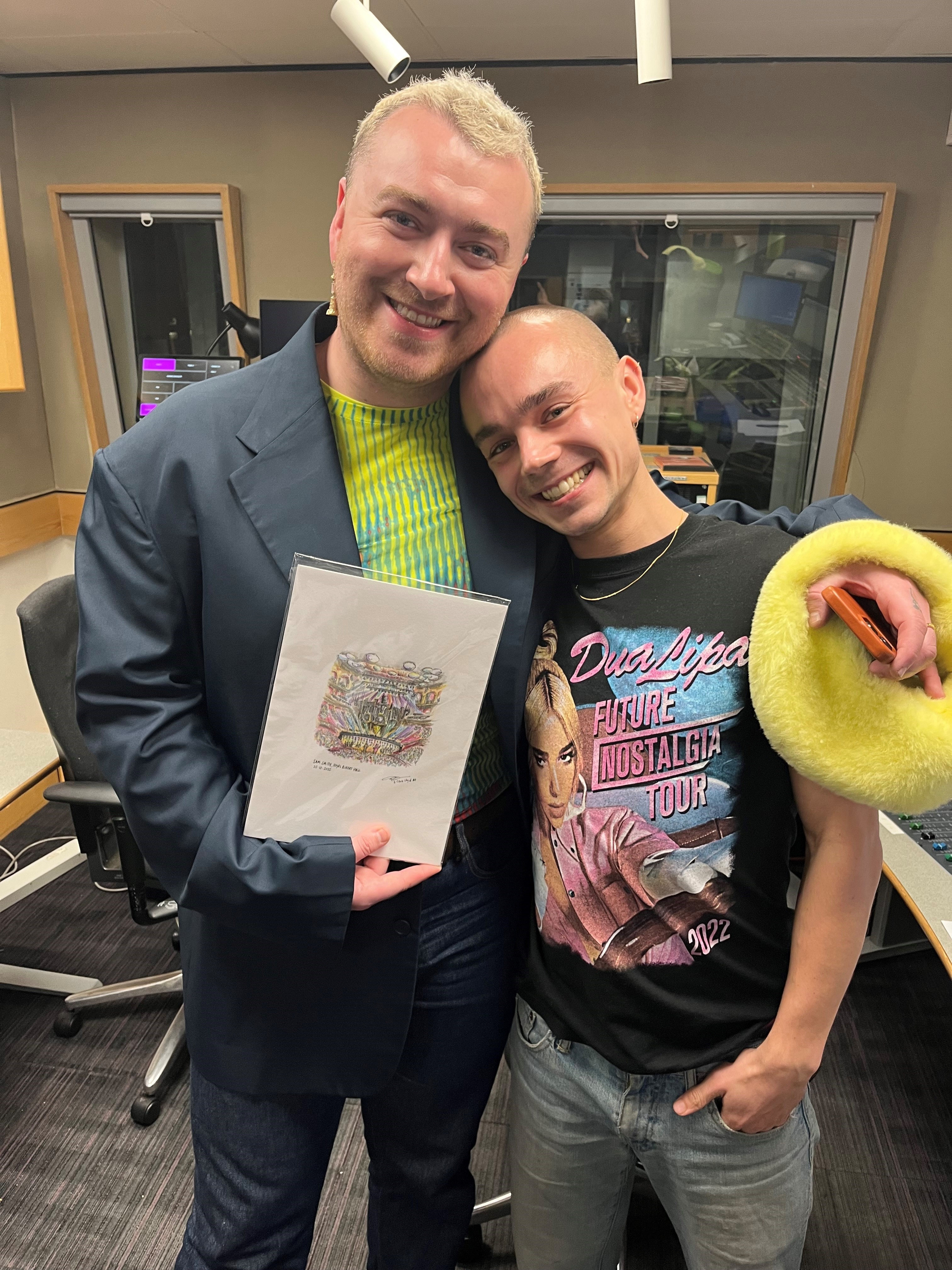 Artist Chris Lloyd with Sam Smith