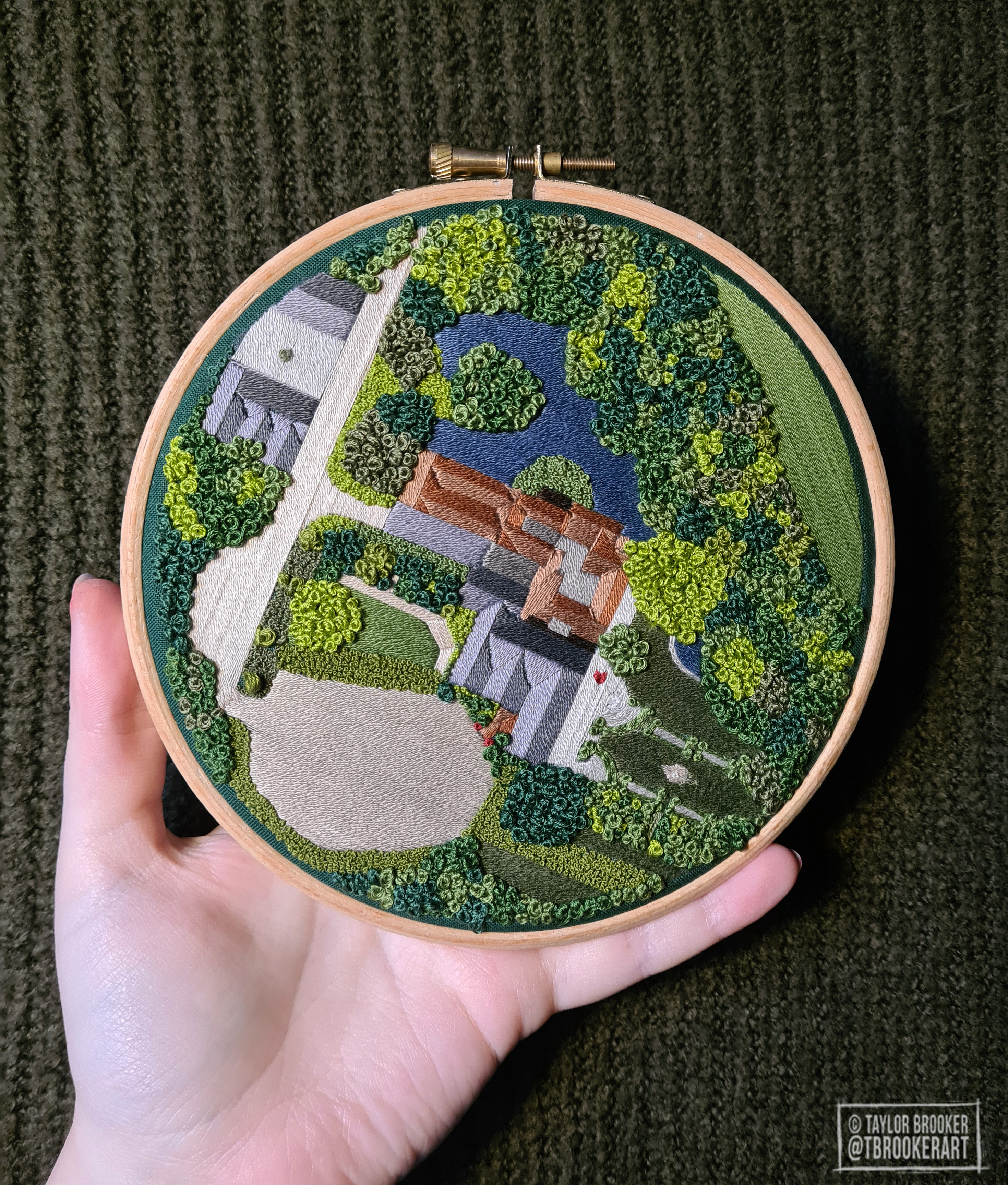 Embroidered landscape