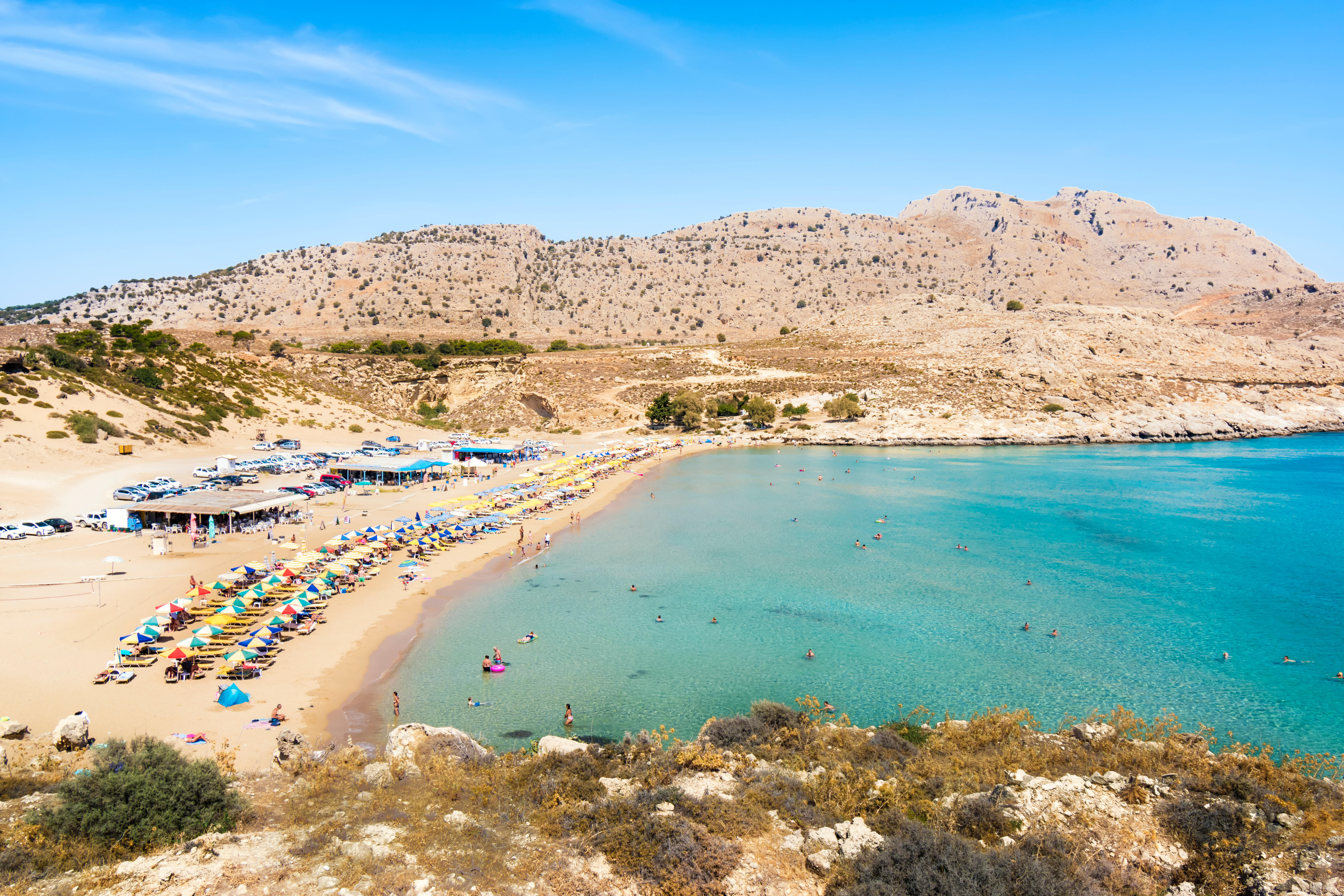 Agathi beach in Rhodes, Greece