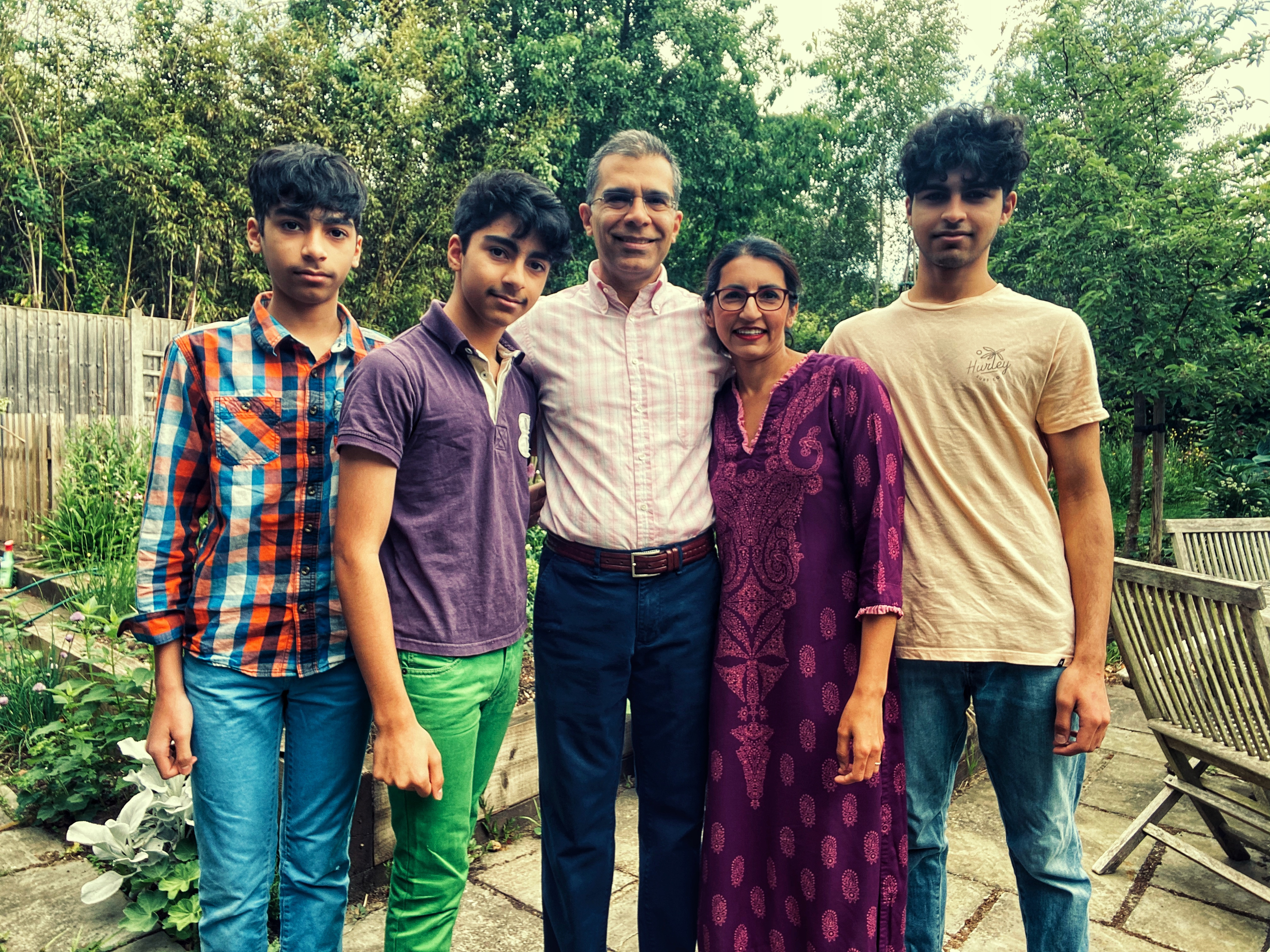 Raisa with her husband Akbar and three sons, twins Zain and Zakir, and Yusuf