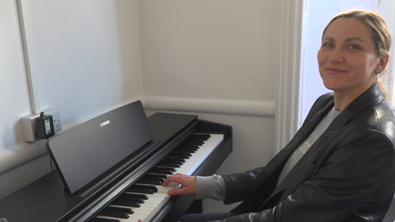 Woman playing the piano