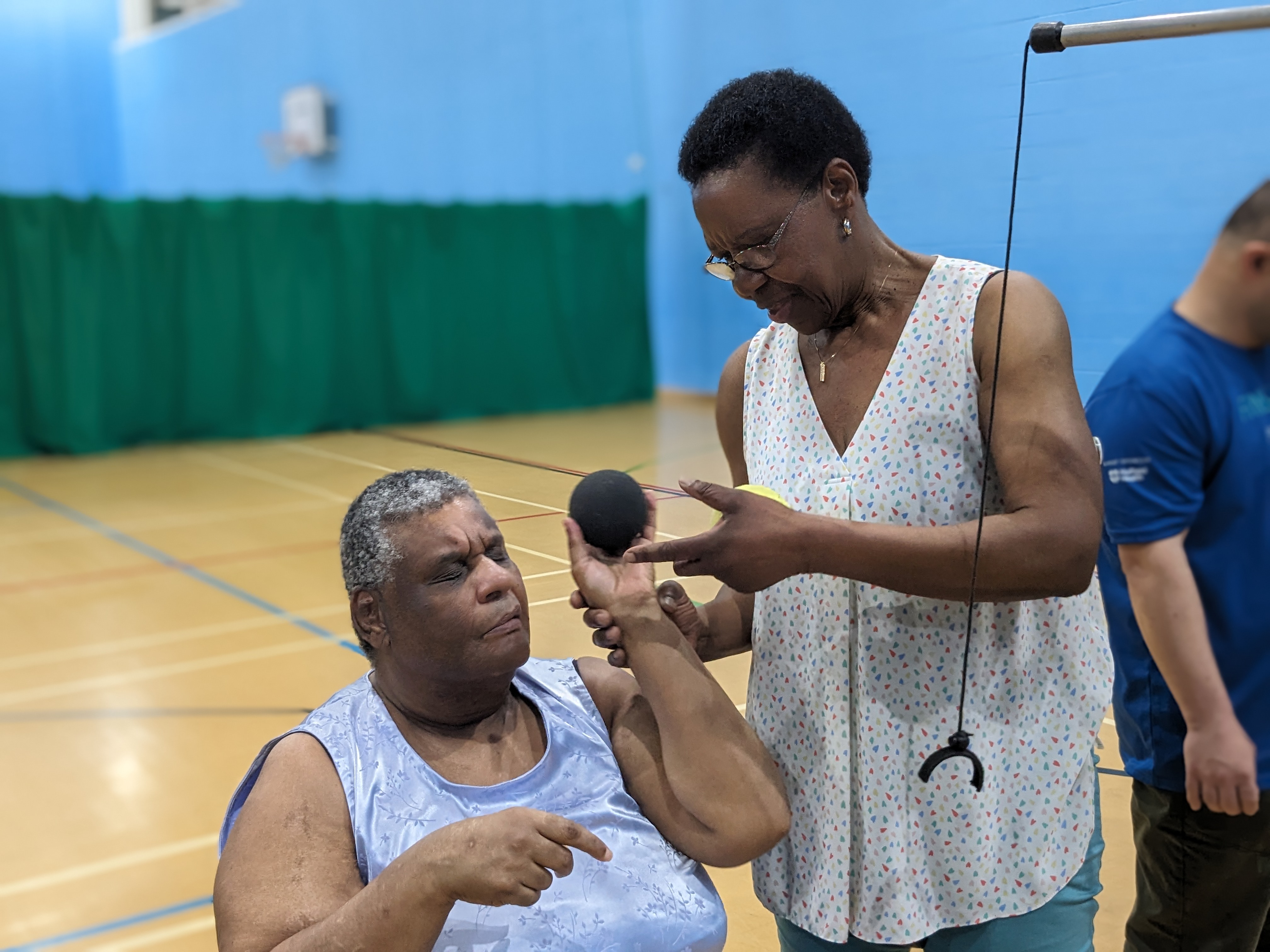 Paulette James at a sensory tennis session