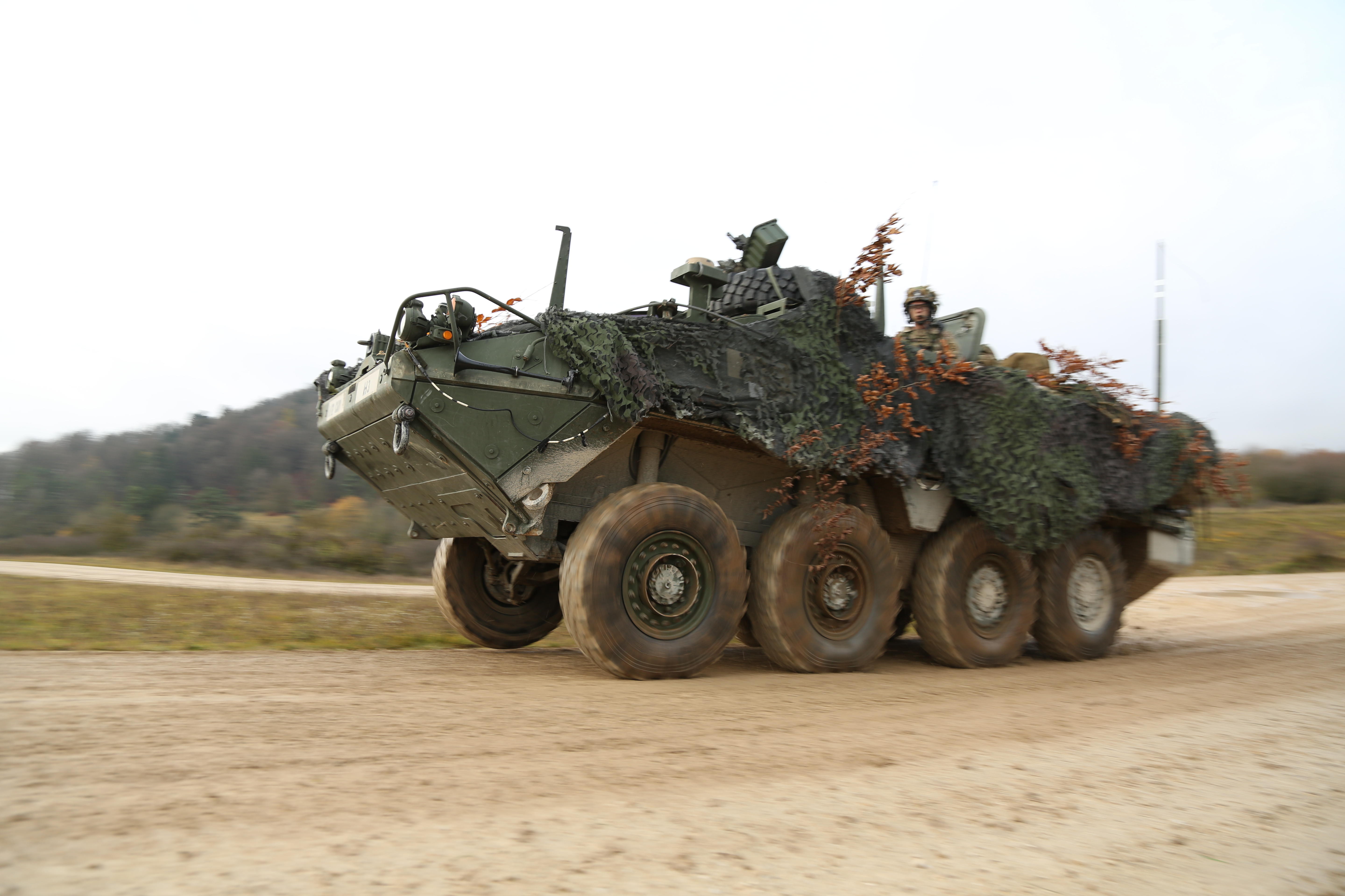 A Stryker armoured vehicle 