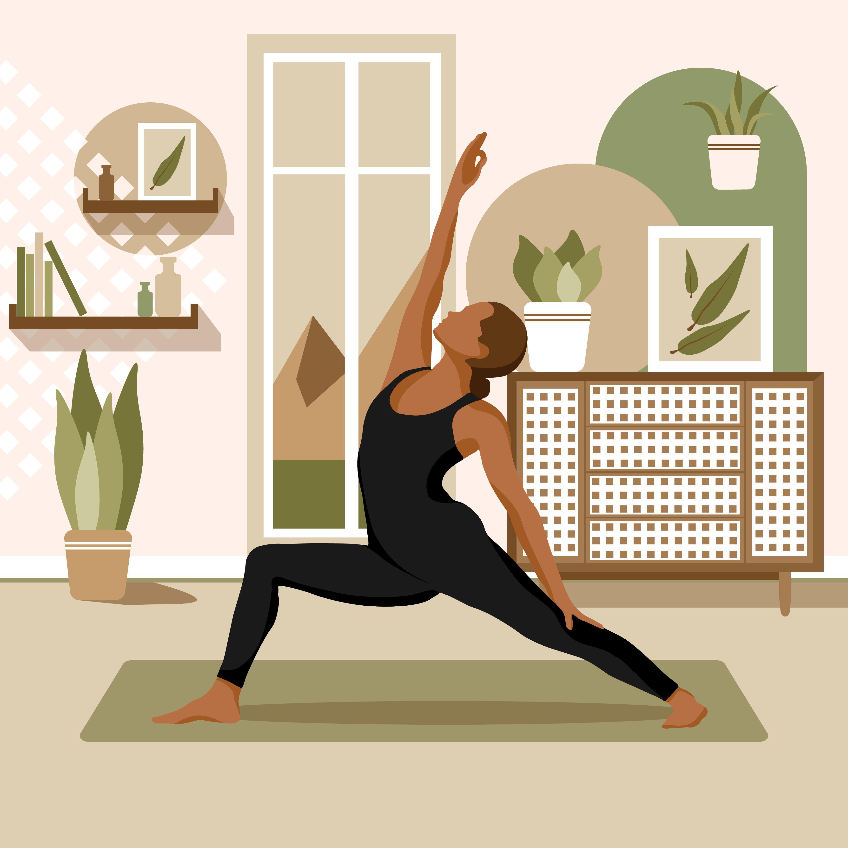 illustration of a woman doing yoga