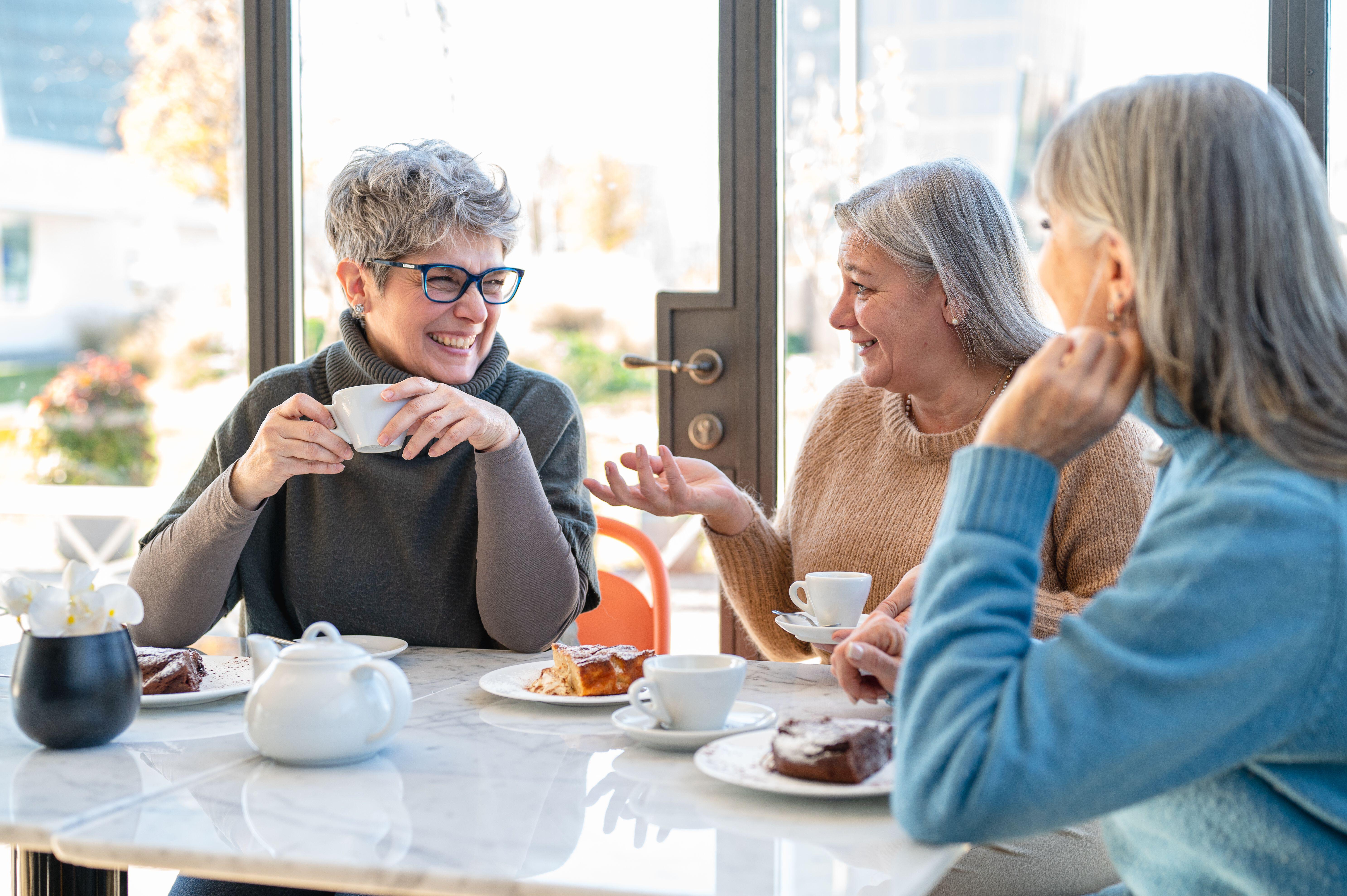 friends having coffee together