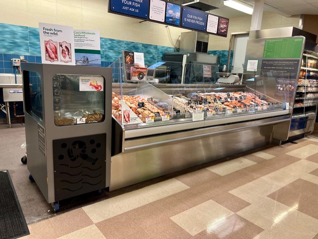 Lobsters in supermarket