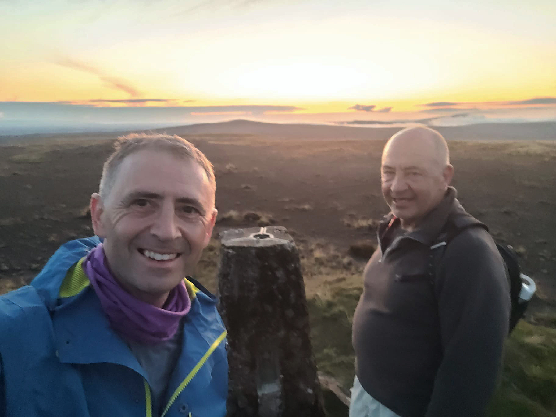 Dr Horgan and Prof Greene at the summit of Trostan, Co Antrim