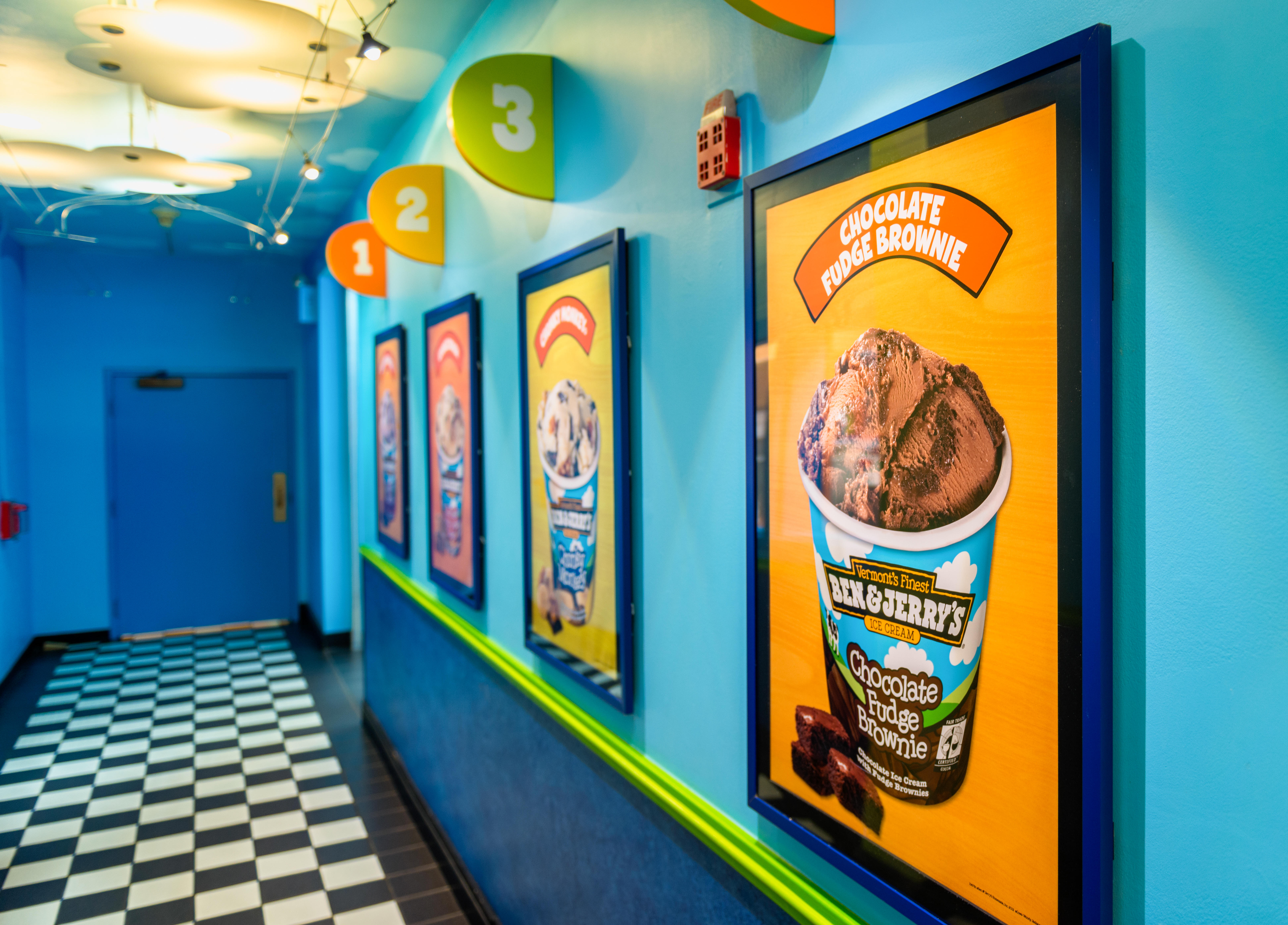 Corridor in Ben and Jerry's ice cream manufacturing headquarters in Waterbury, Vermont