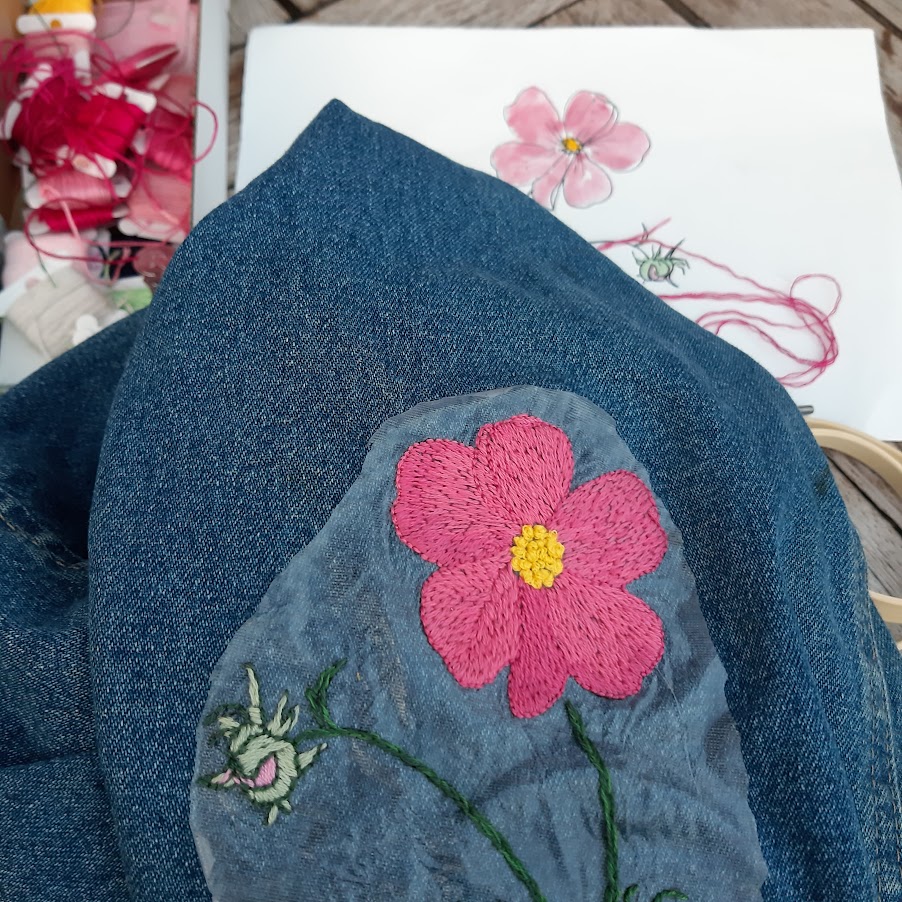 Embroidered flowers