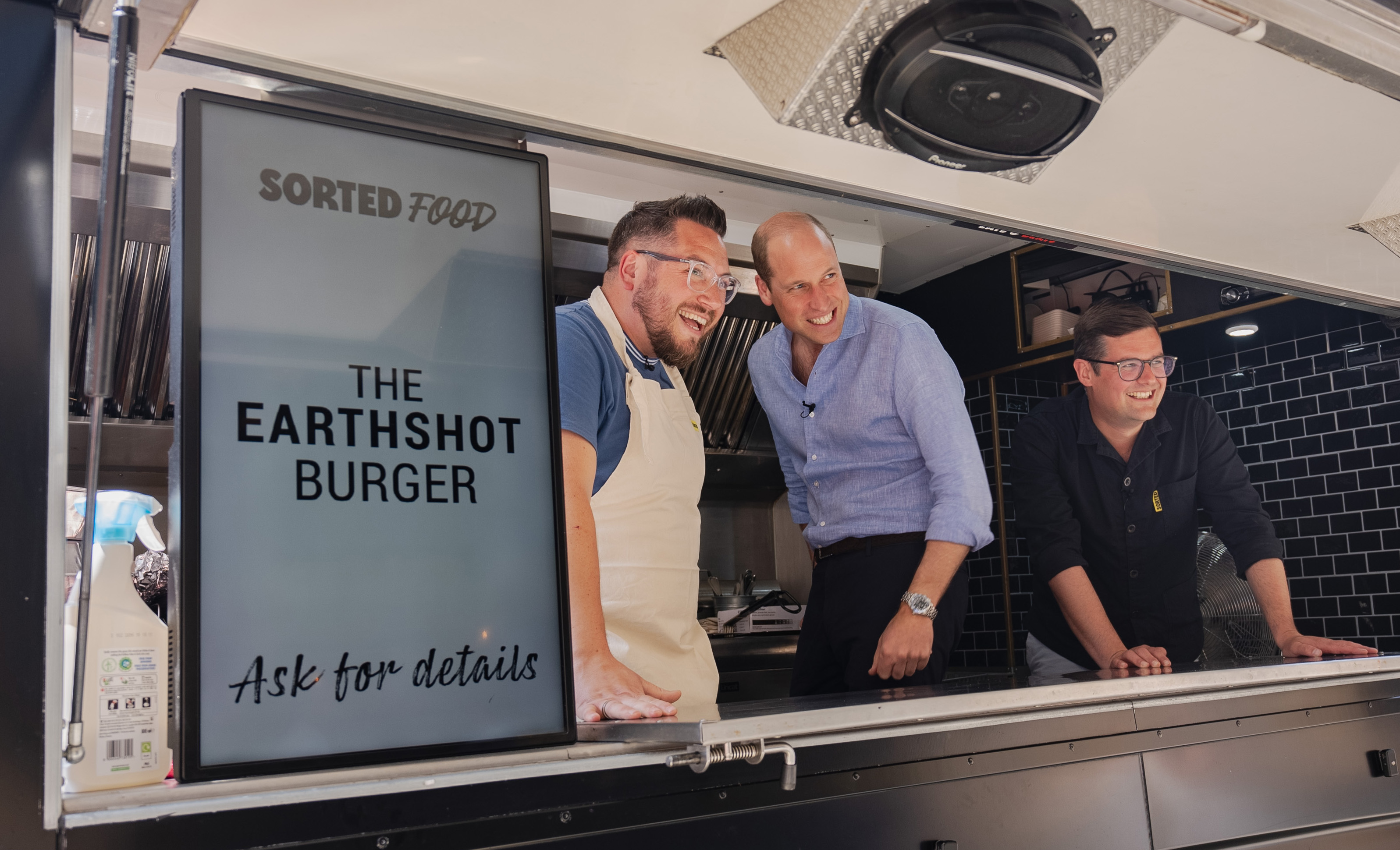 Prince of Wales handing out the Earthshot burger