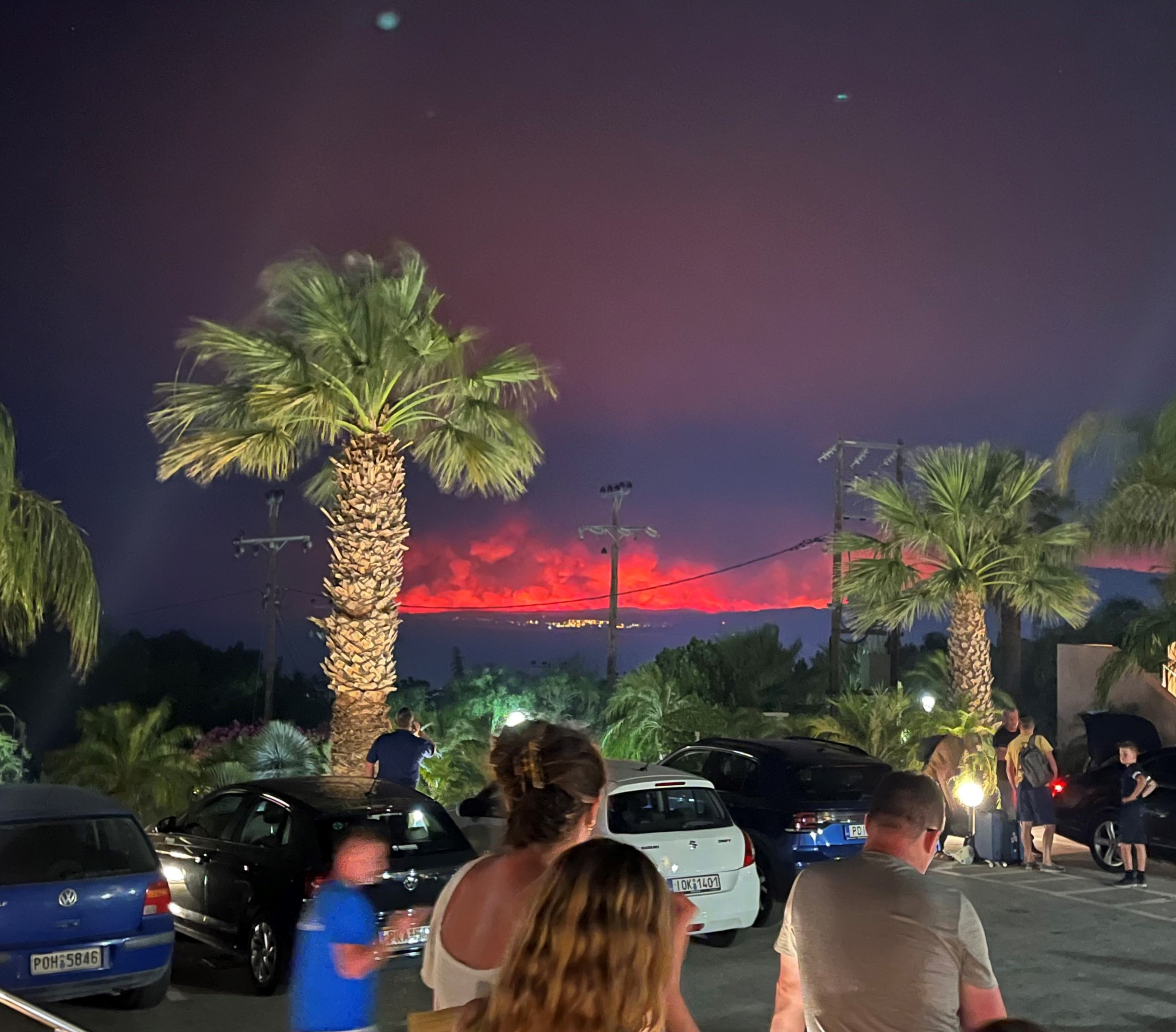 Fire seen from the hotel balcony