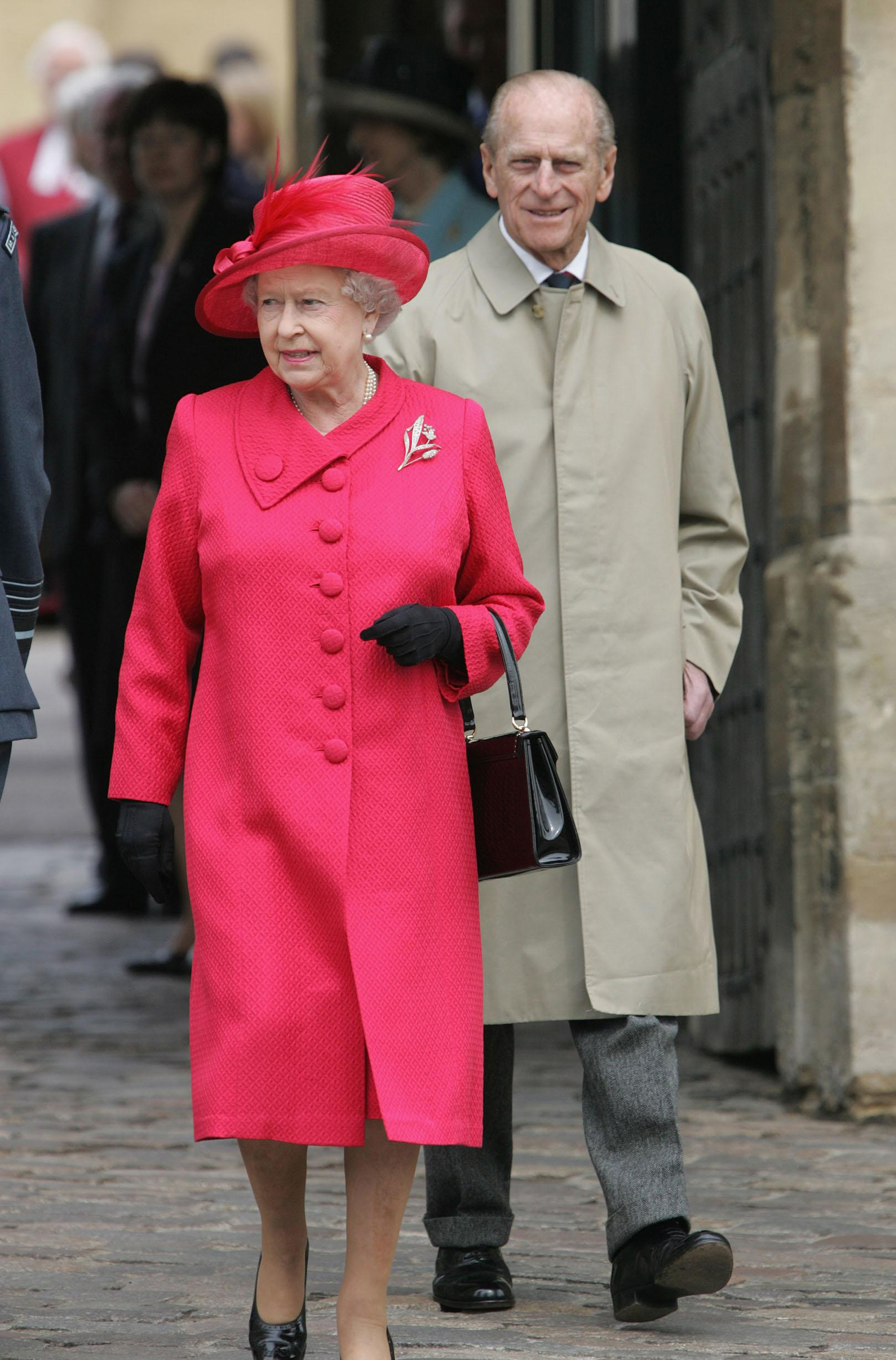 Queen Elizabeth II and the Duke of Edinburgh leave Windsor Castle through the King Henry VIII Gate on her 80th birthday