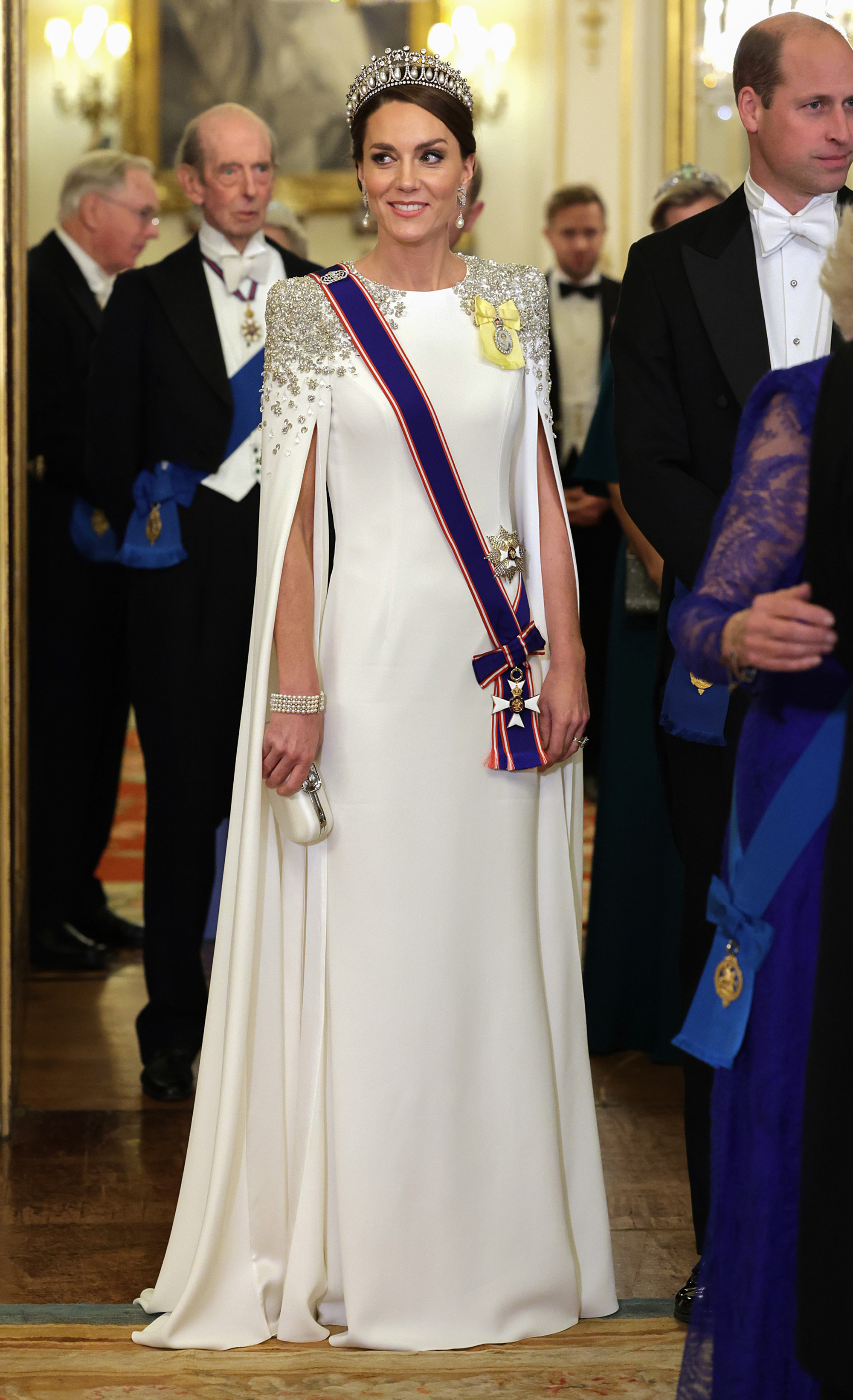 The Princess of Wales during the State Banquet at Buckingham Palace