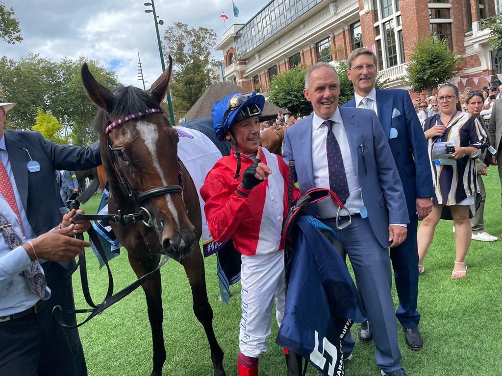 Inspiral and Frankie Dettori with Richard Thompson and Chris Richardson at Deauville