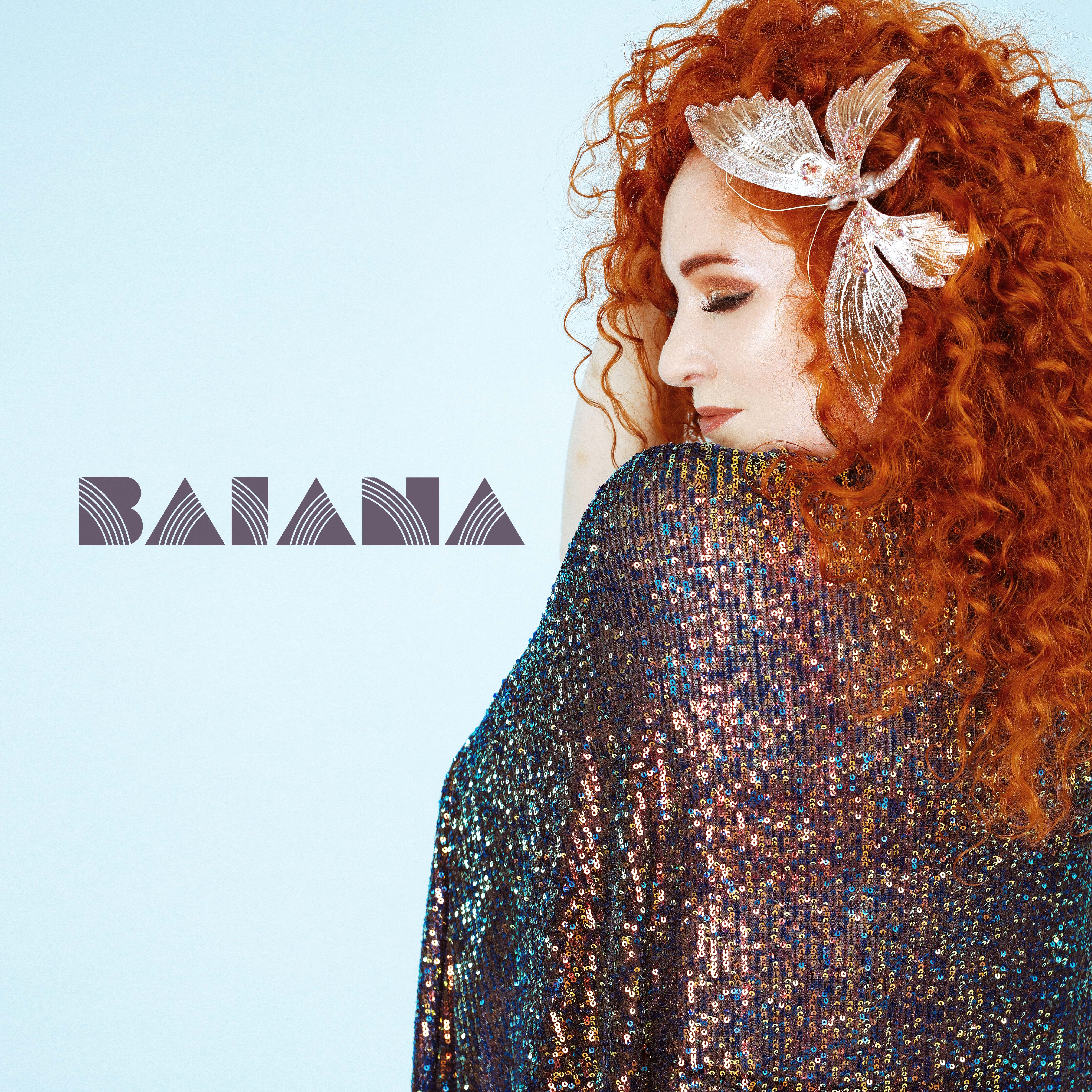 Laura Doyle's album cover with a light blue background, the word Baiana and Laura to the left of the frame