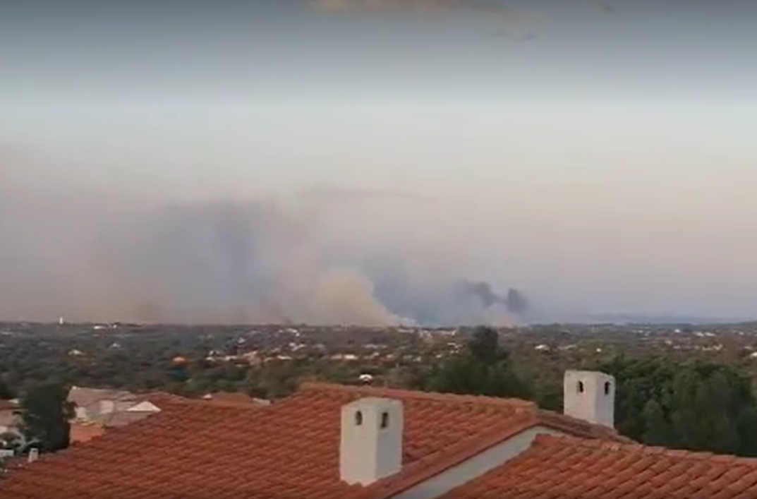 Smoke billowing in the Pyrenees, France