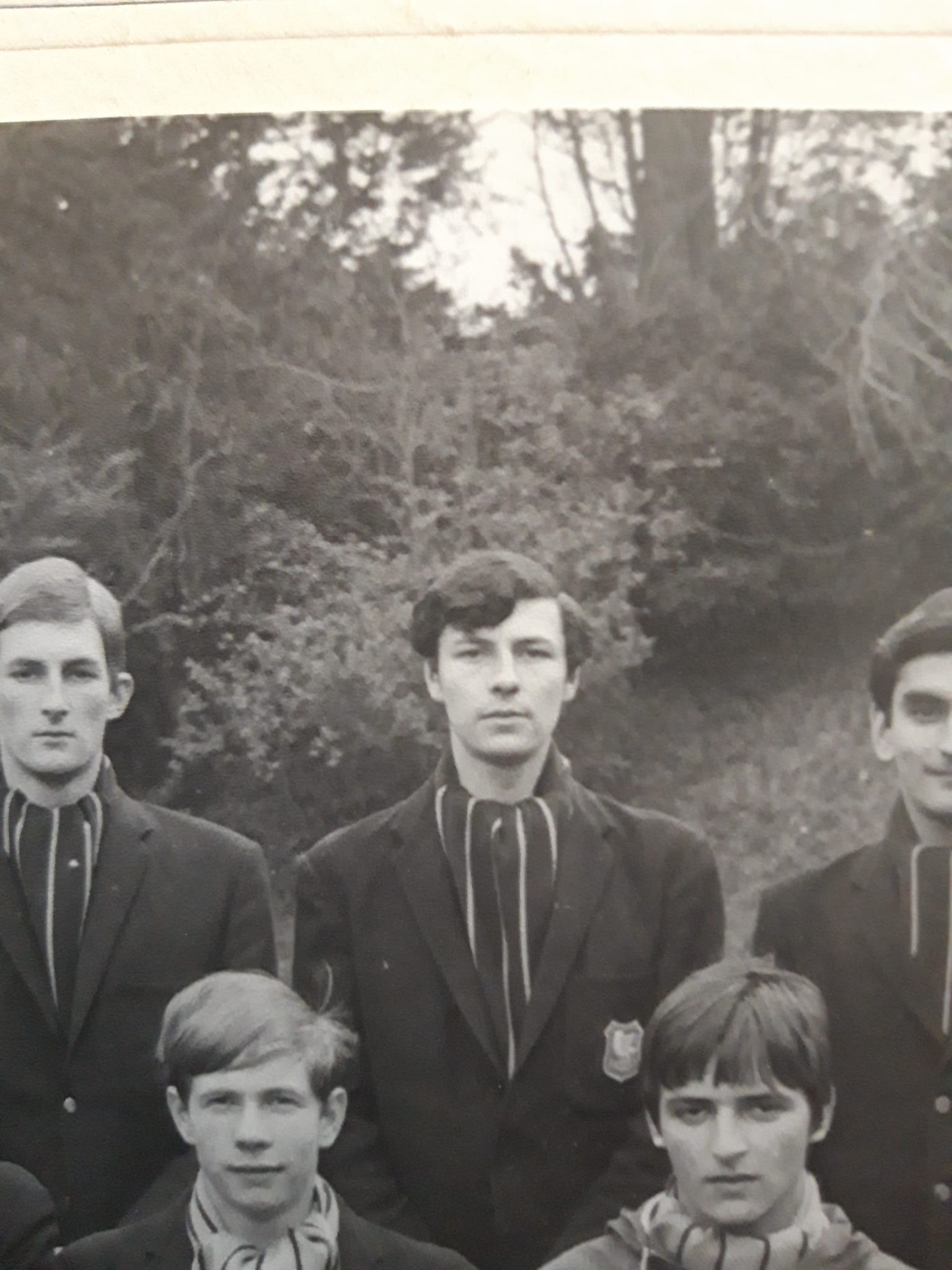 Photo of Peter Woodman (centre back row) taken around 1967