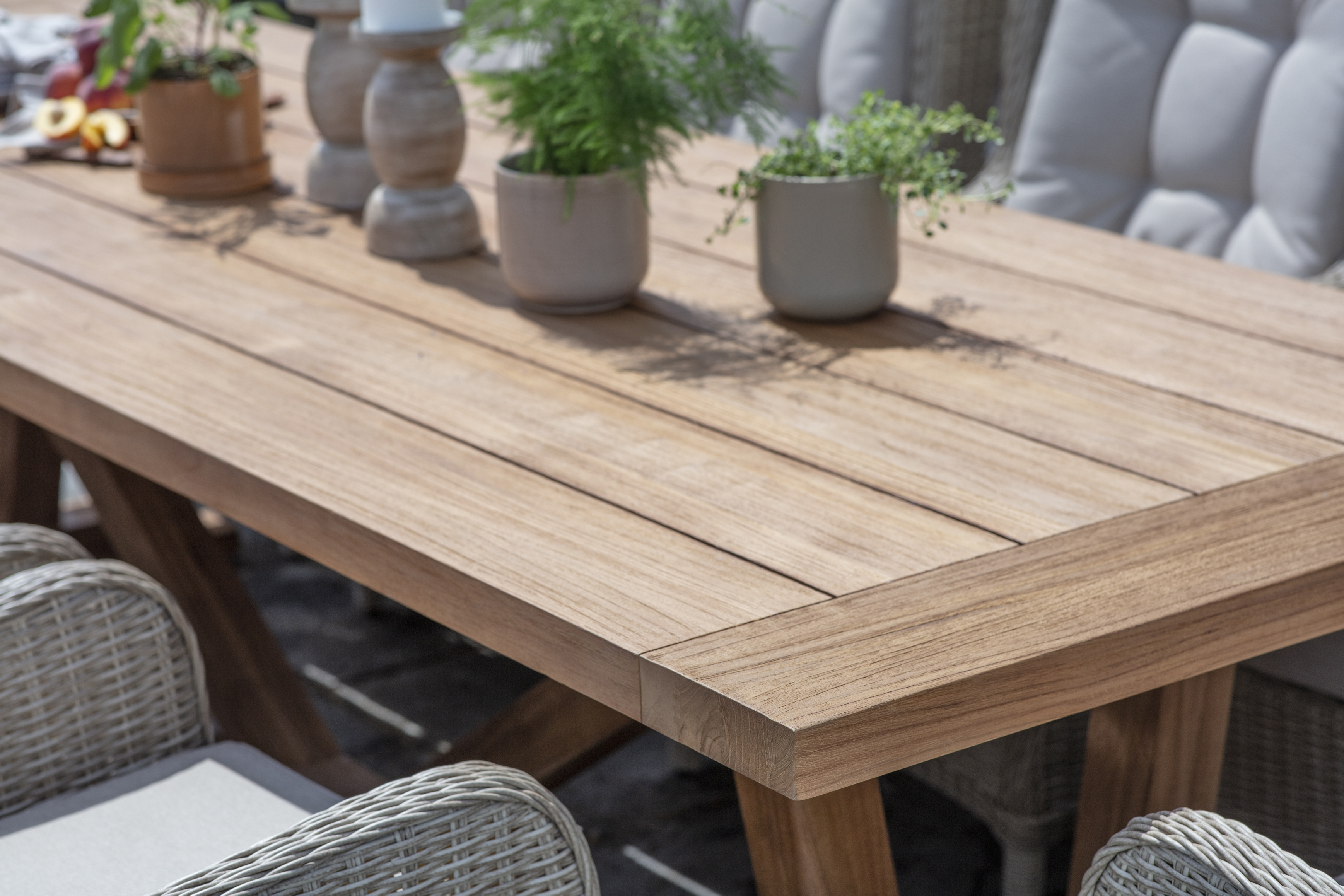 Teak garden table and chairs (Bramblecrest/PA)