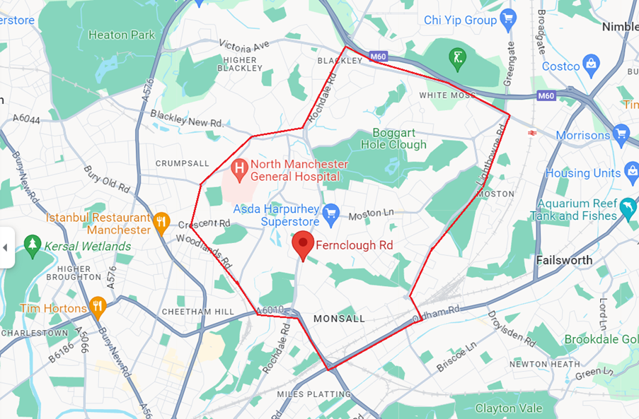 Section 60 map - Greater Manchester Police