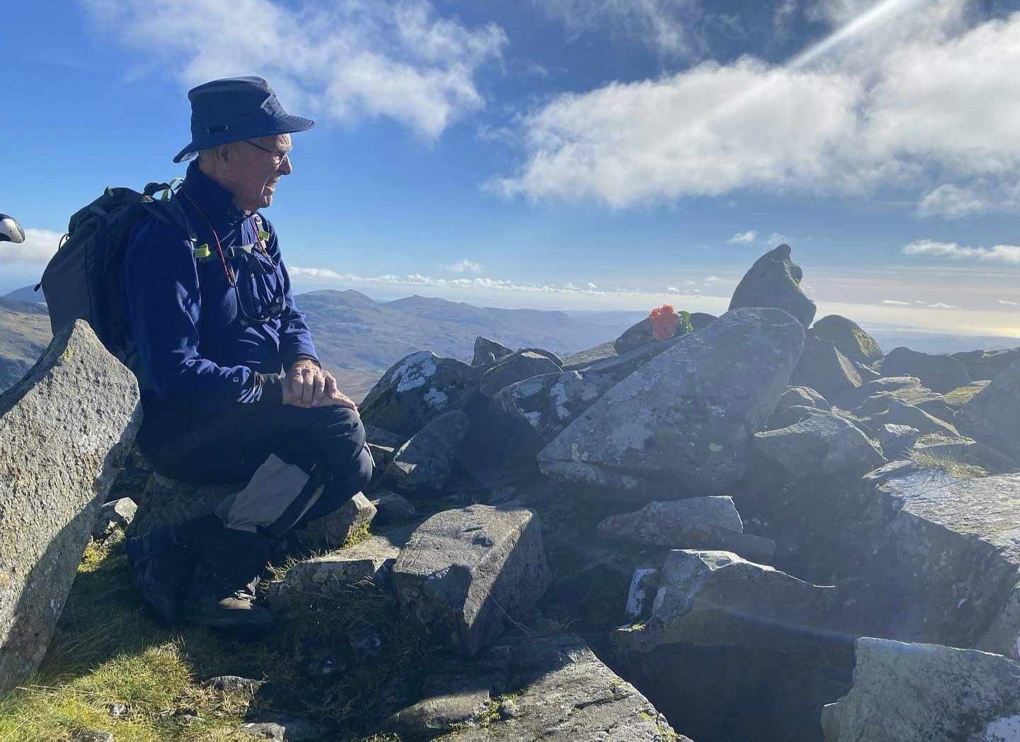 Fred Ward pictured on the summit of Scafell Pike 