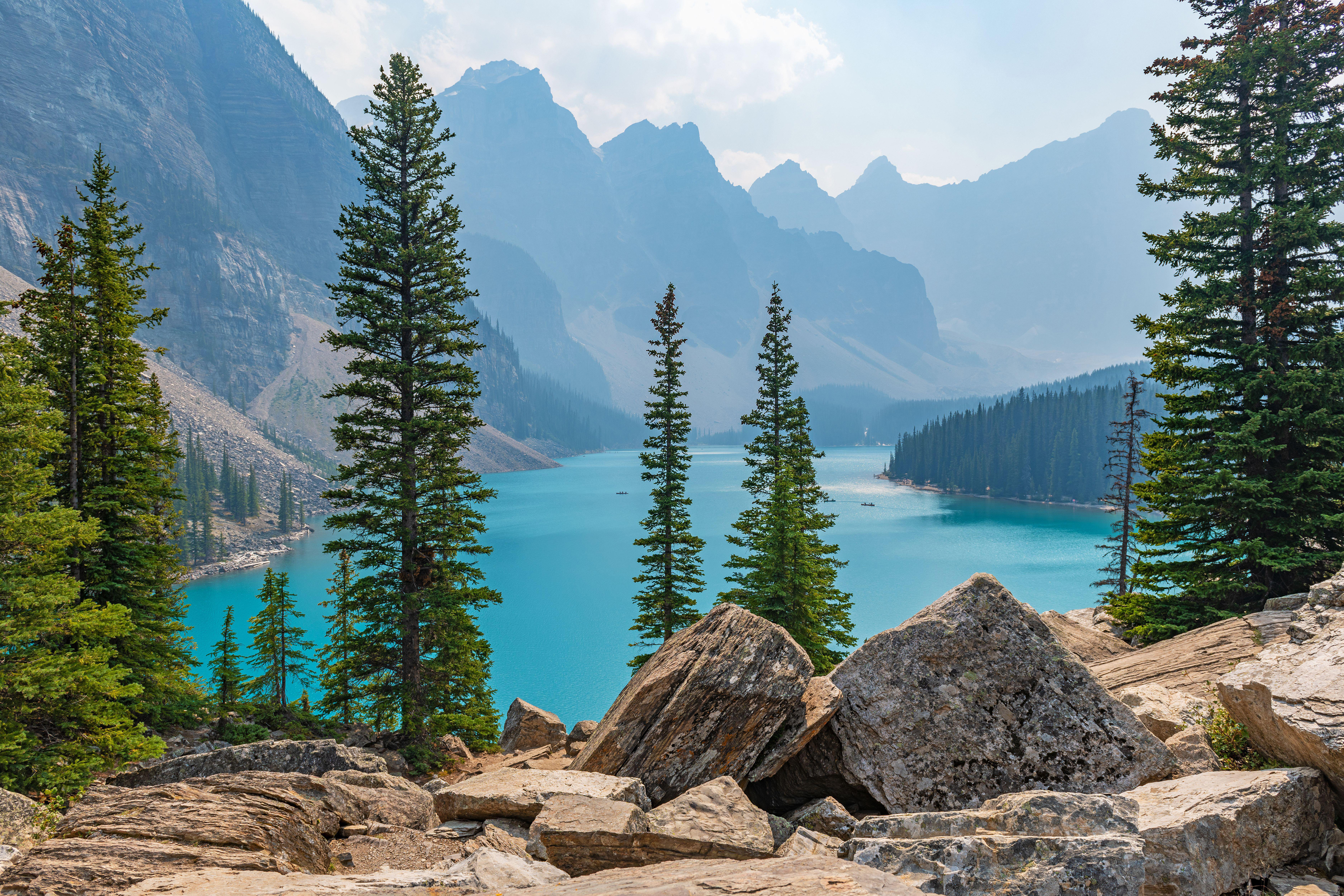 Moraine Lake, Banff national park, Alberta (Alamy/PA)