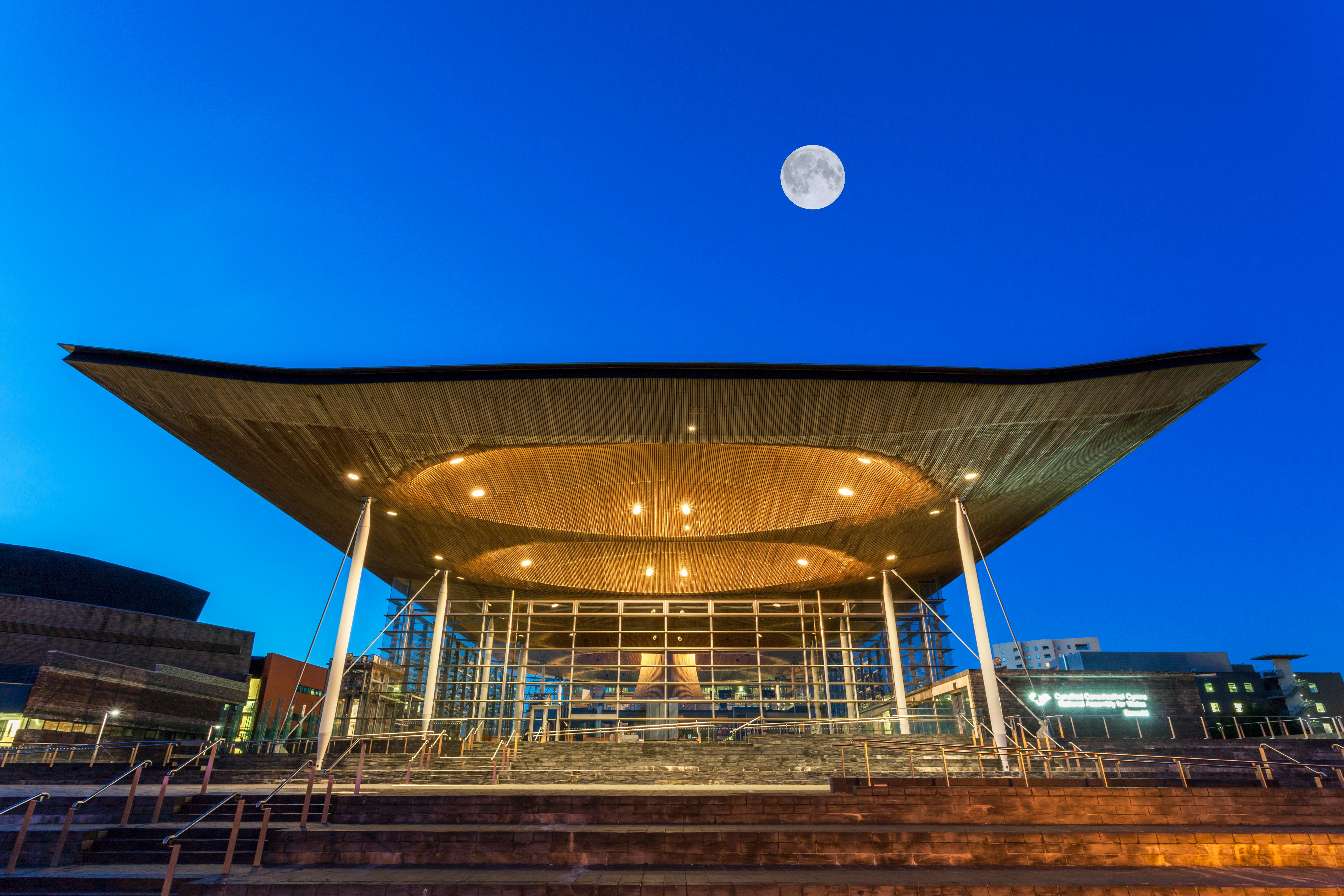 The Senedd in Cardiff Bay 