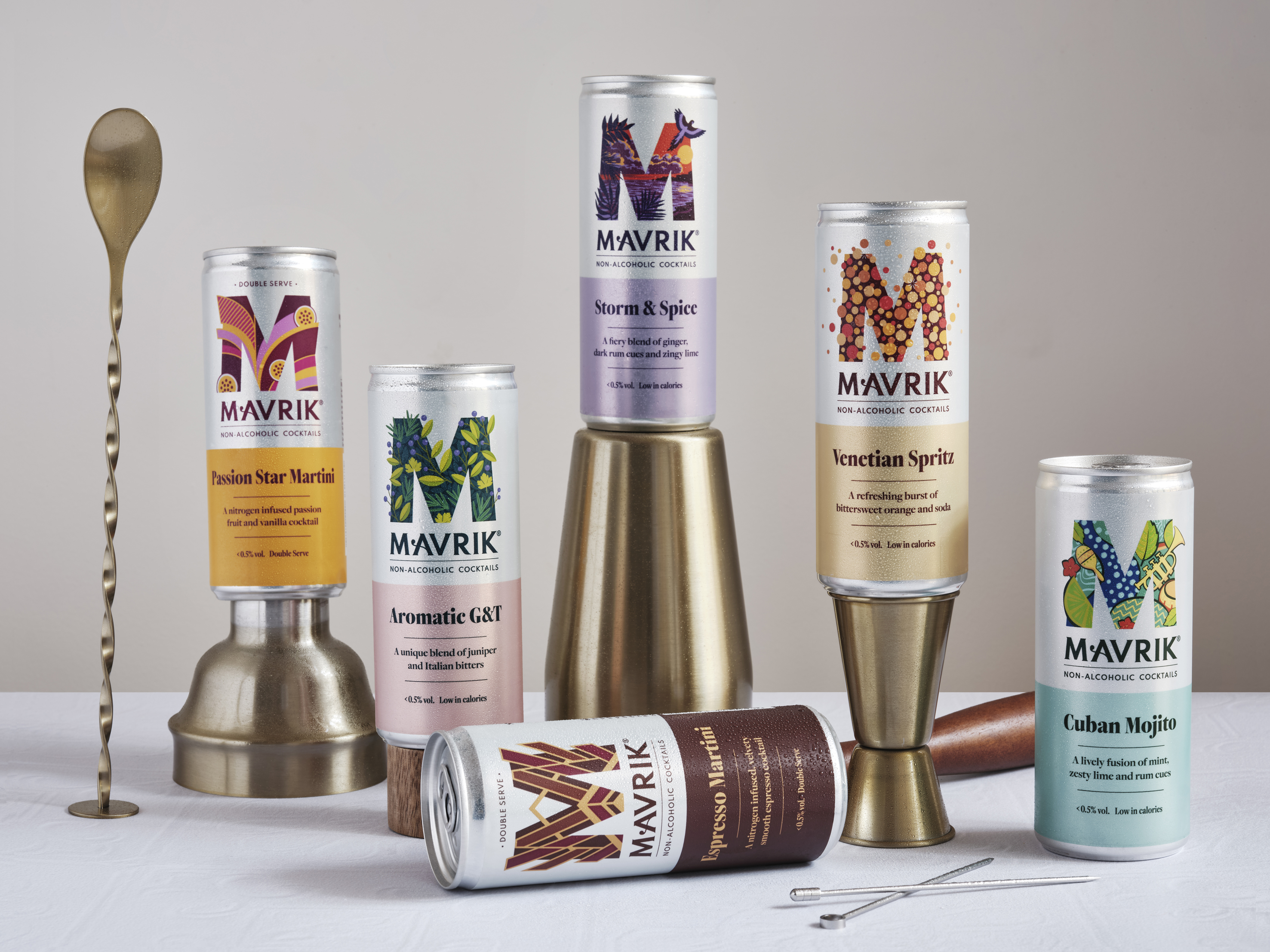 Mavrik Non-alcoholic Cocktails, Mix of 36, £54, 200ml, (was £72), Mavrik Drinks 