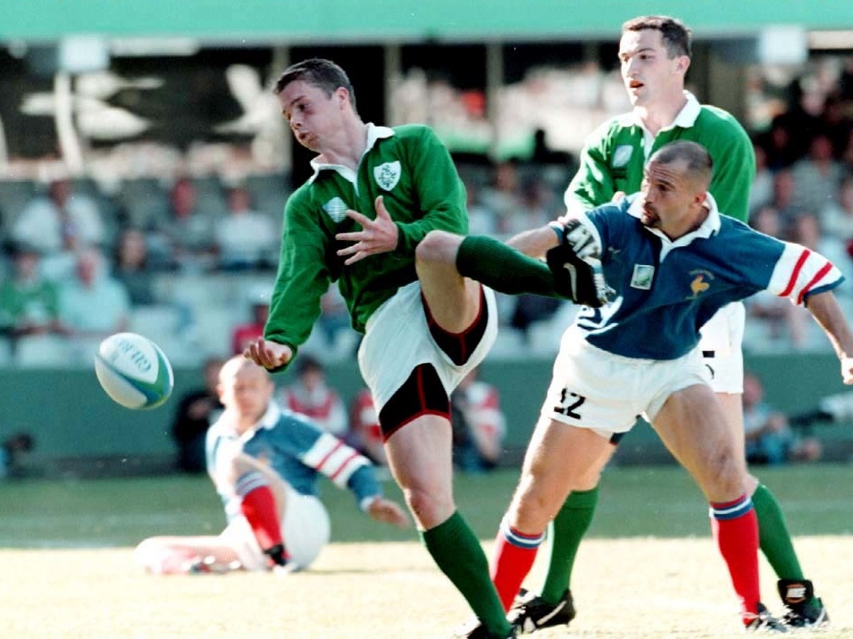 Thierry Lacroix, right, helped France to victory in Durban 