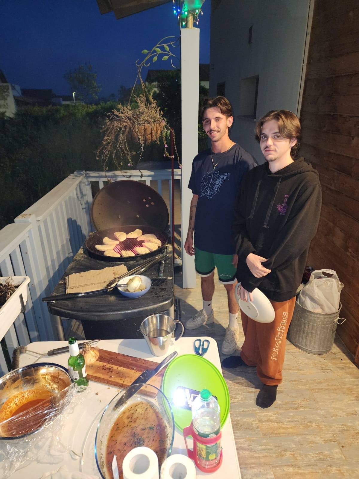 Ben's two sons, Jon and Shalev, at a family barbeque last year