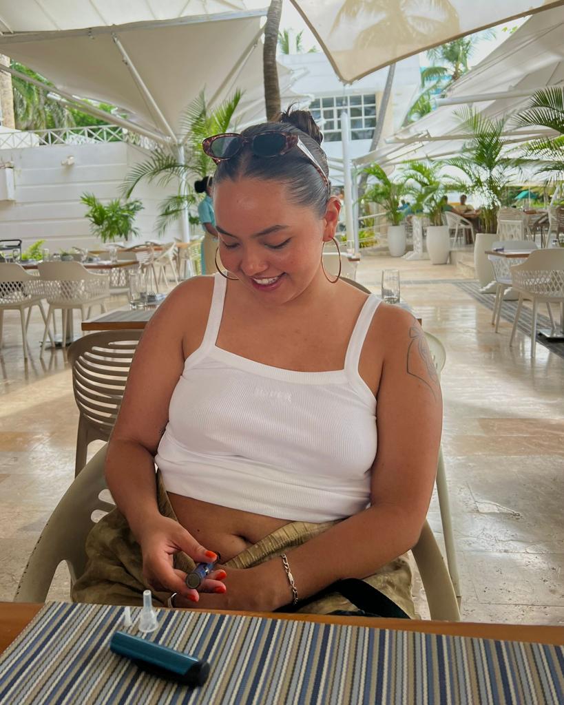 Jasmine Jaffar managing her diabetes