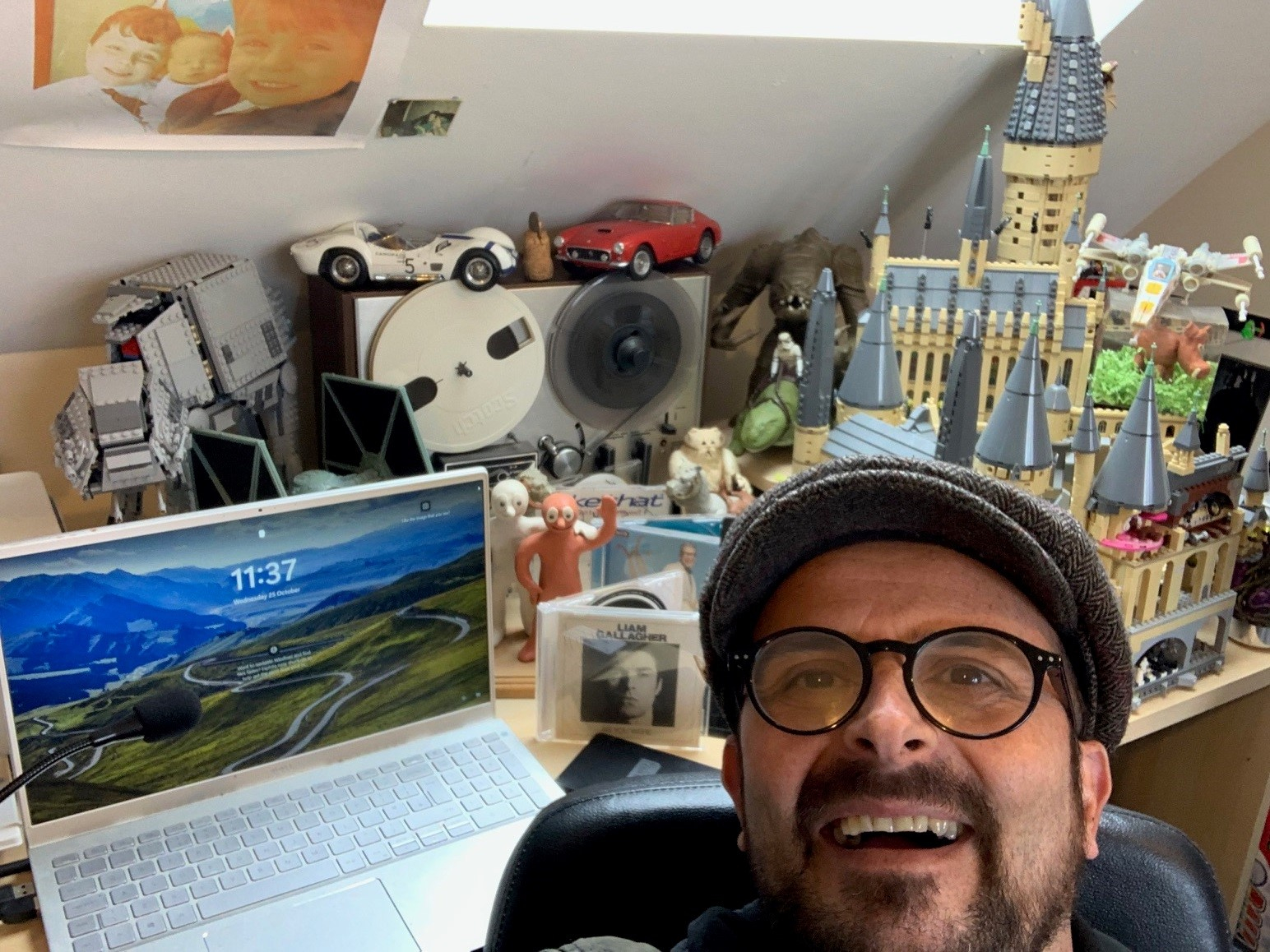 Nick Gibbs-McNeil with some of his collectibles