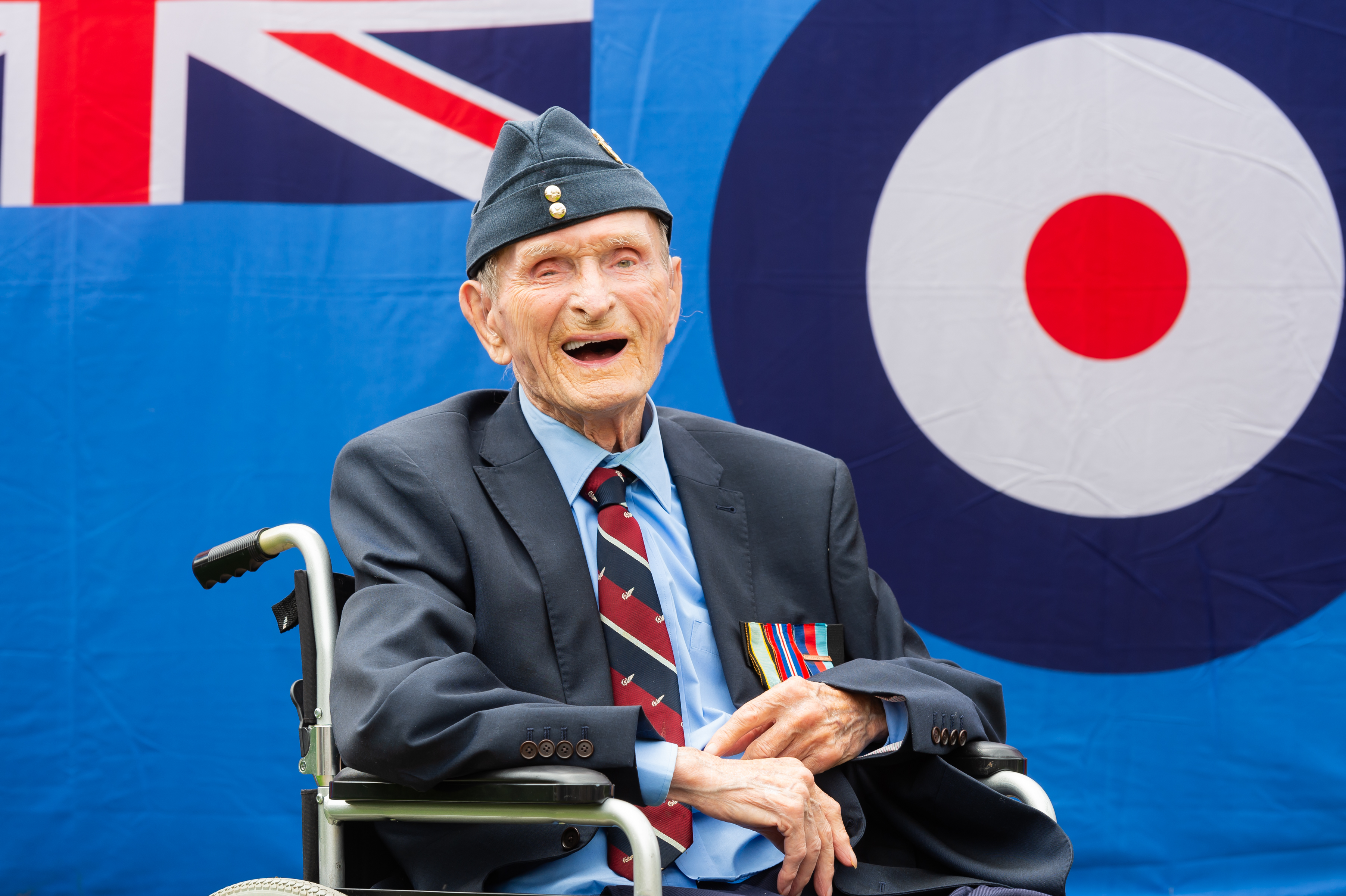 WWII veteran sat in wheelchair