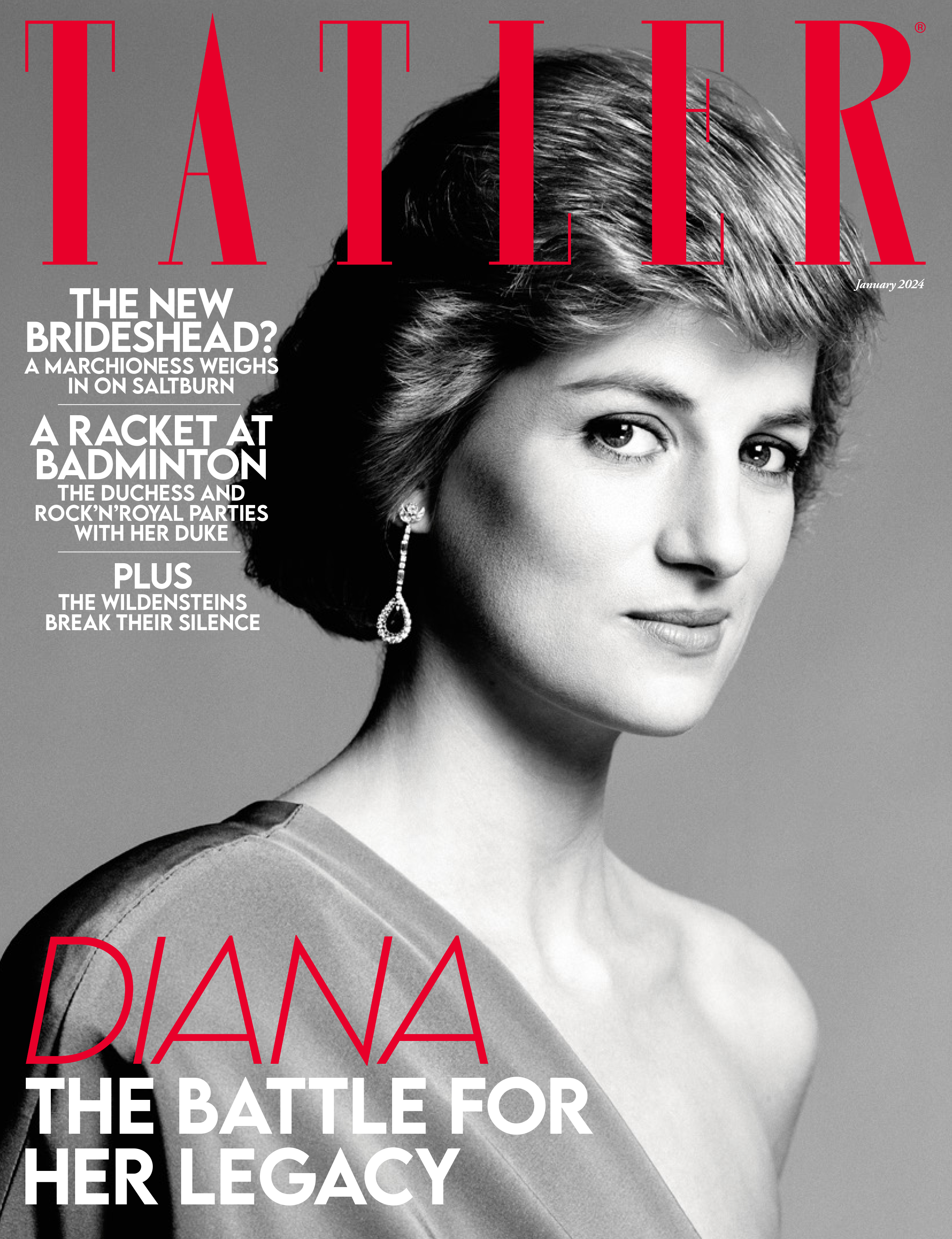 The cover of Tatler featuring the photo of Diana by David Bailey 