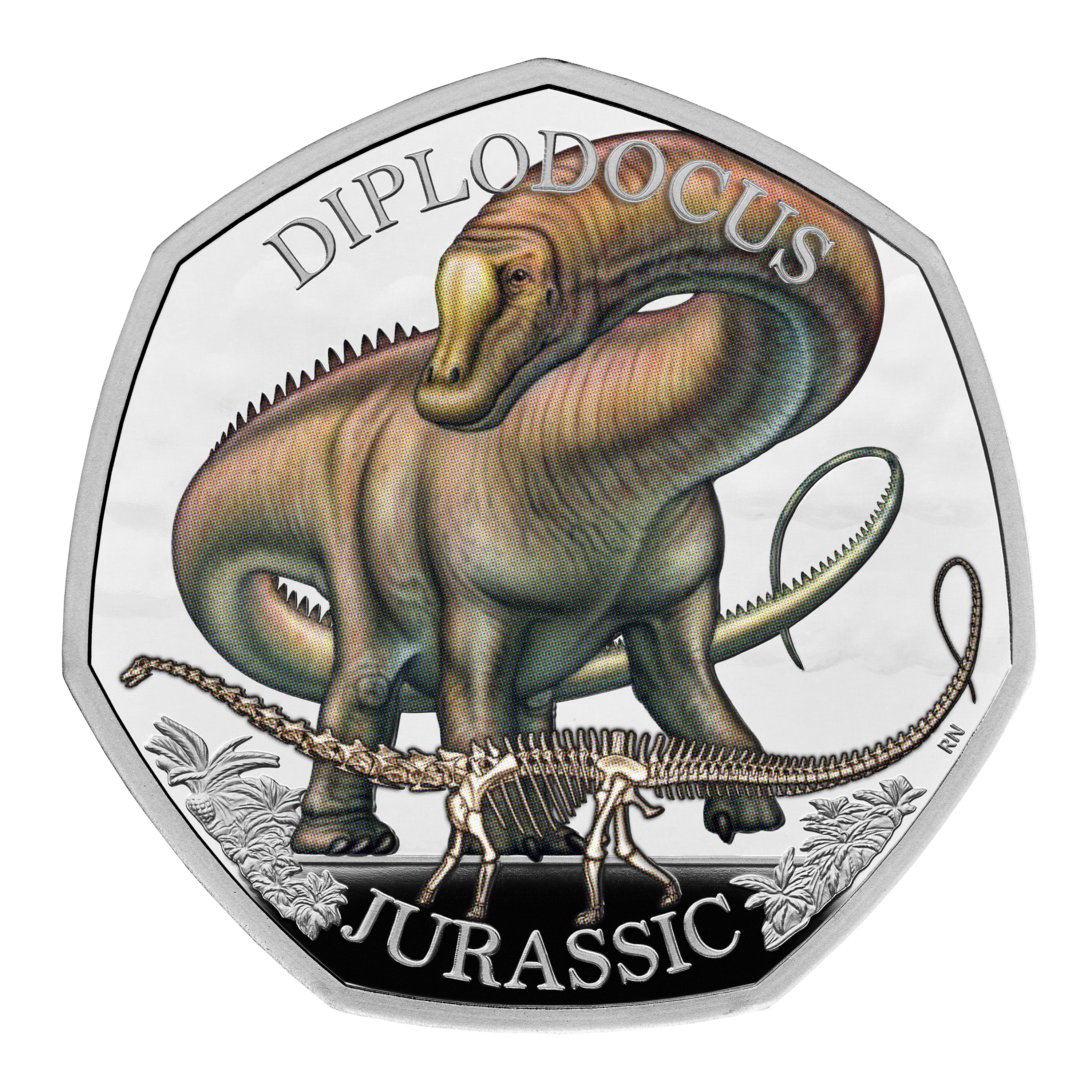 A diplodocus coin