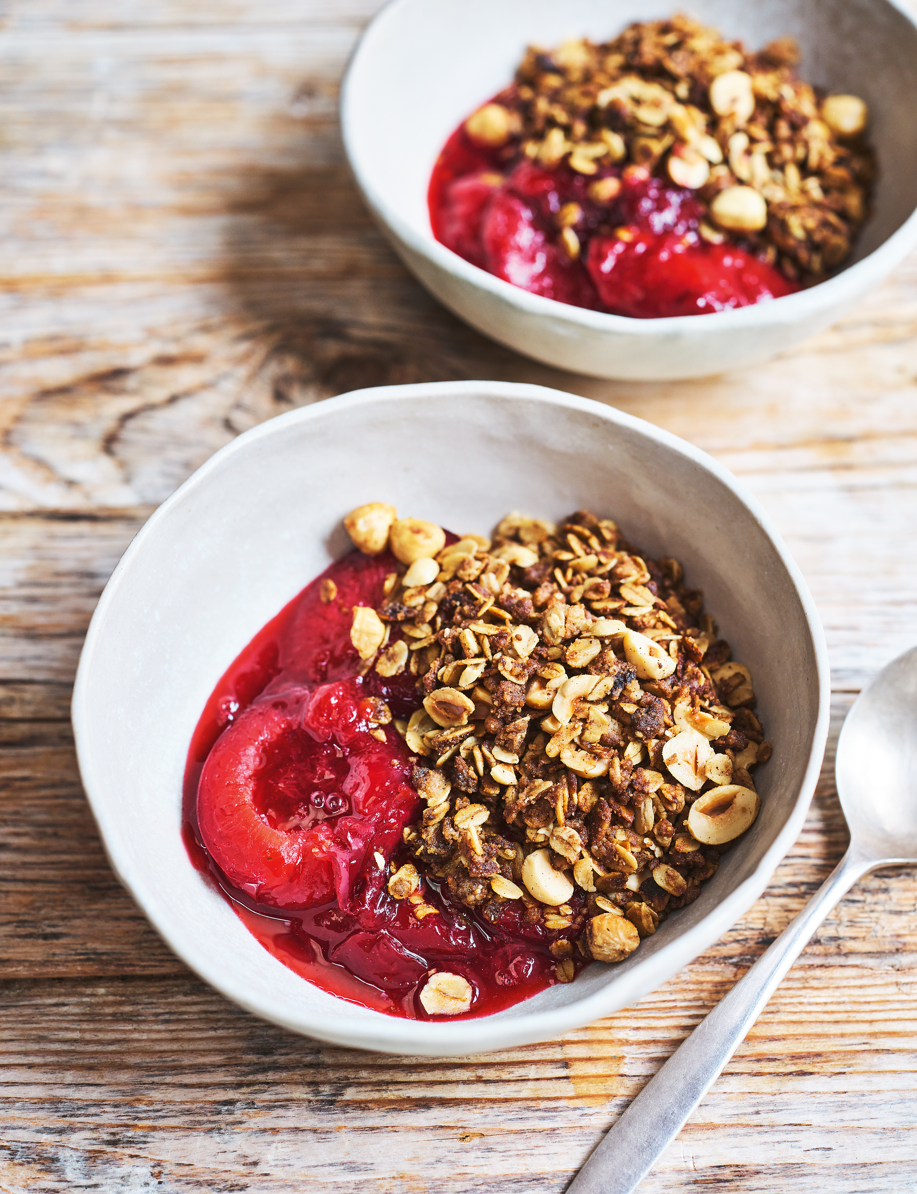 Stovetop plum crumble from Feel Good In 15 