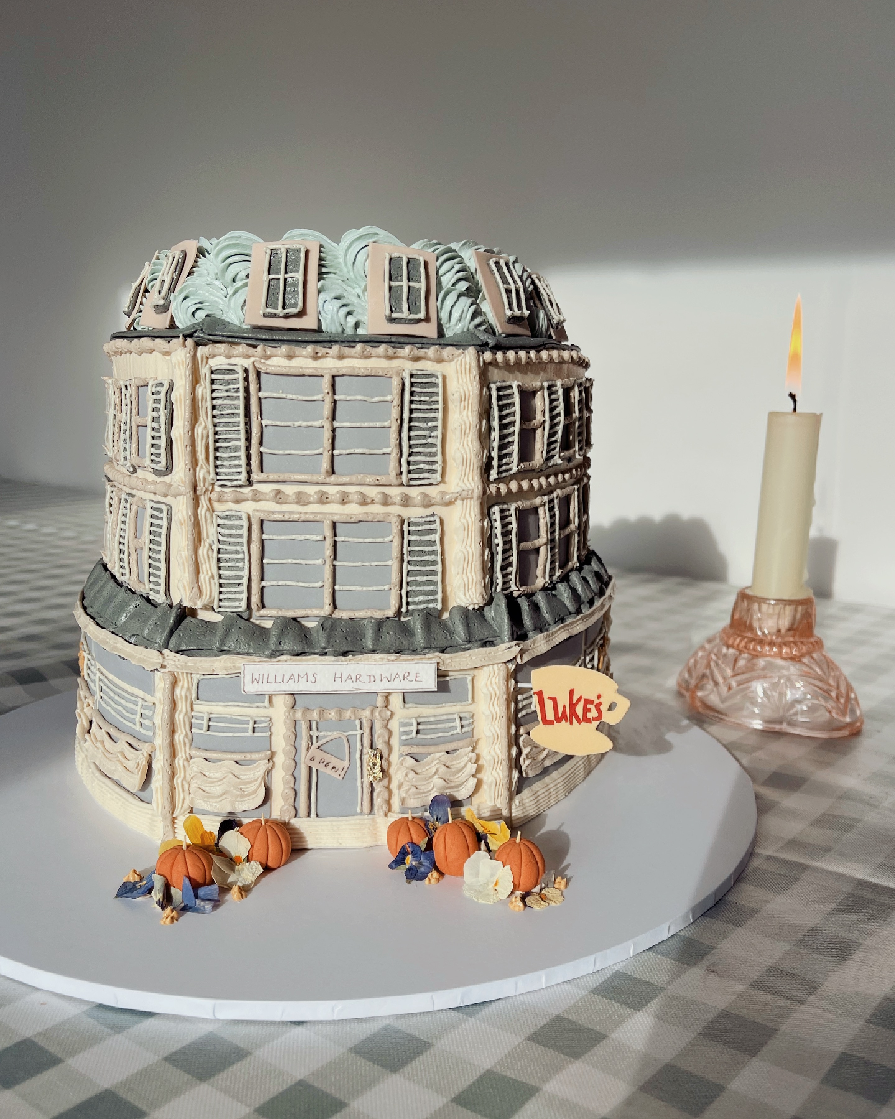 Bridie West's cake which has been designed to look like Luke's Diner from the TV show Gilmore Girls 