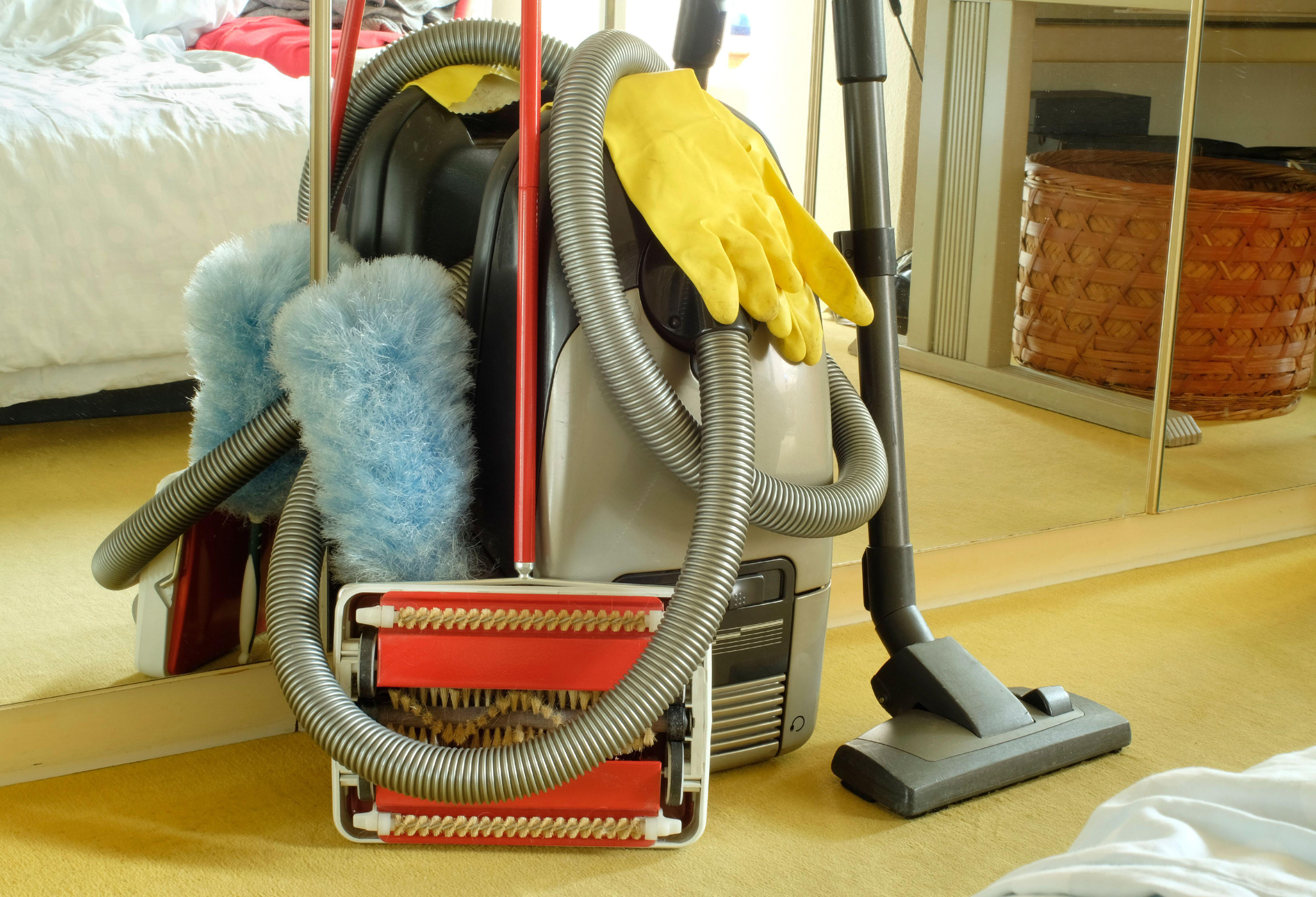 Vacuum cleaner with carpet sweeper and feather duster